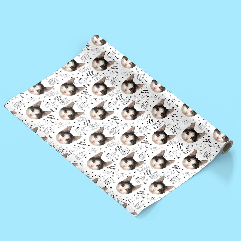 Birthday Cat Wrapping Paper