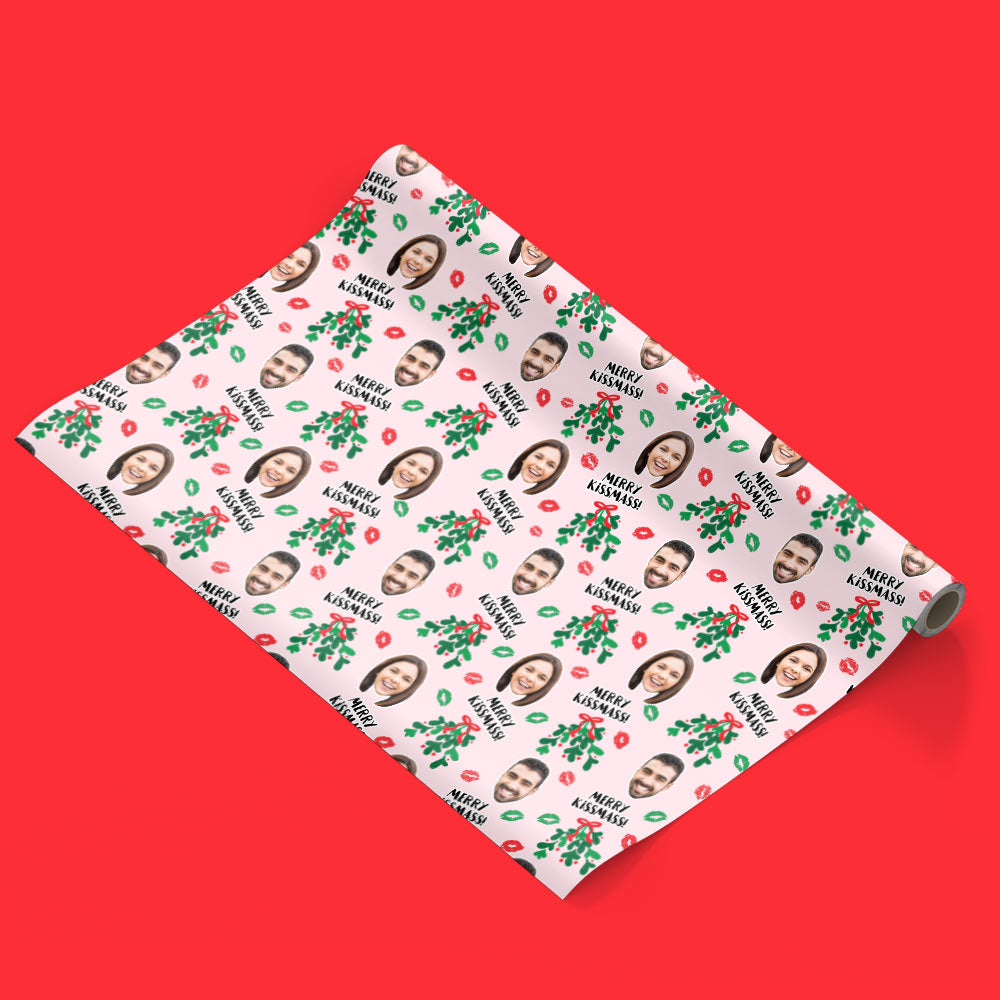 Merry Kissmas Mistletoe Custom Xmas Wrapping Paper