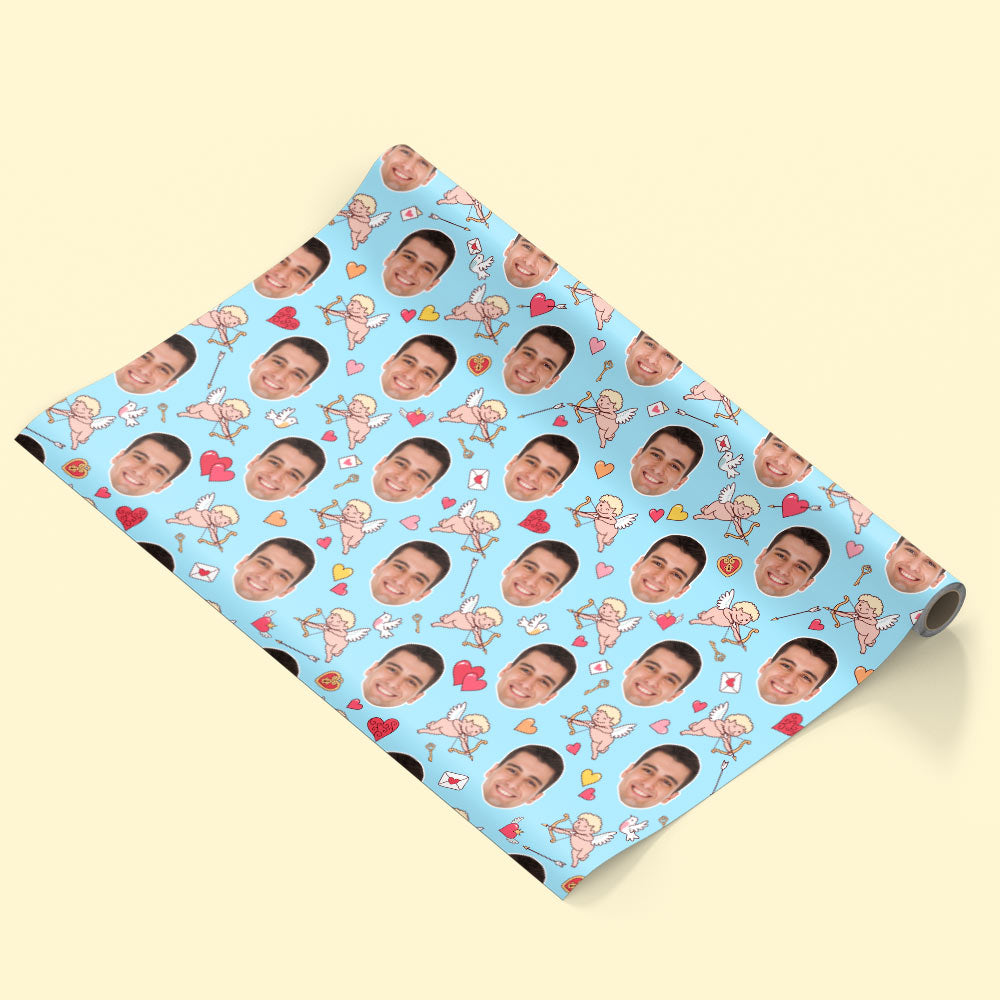 Cupid Boy Face Pattern Custom Wrapping Paper