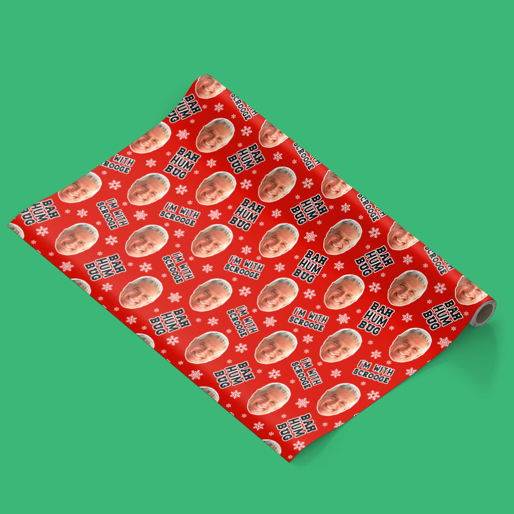 BAH HUM BUG Scrooge Personalised Christmas Wrapping Paper