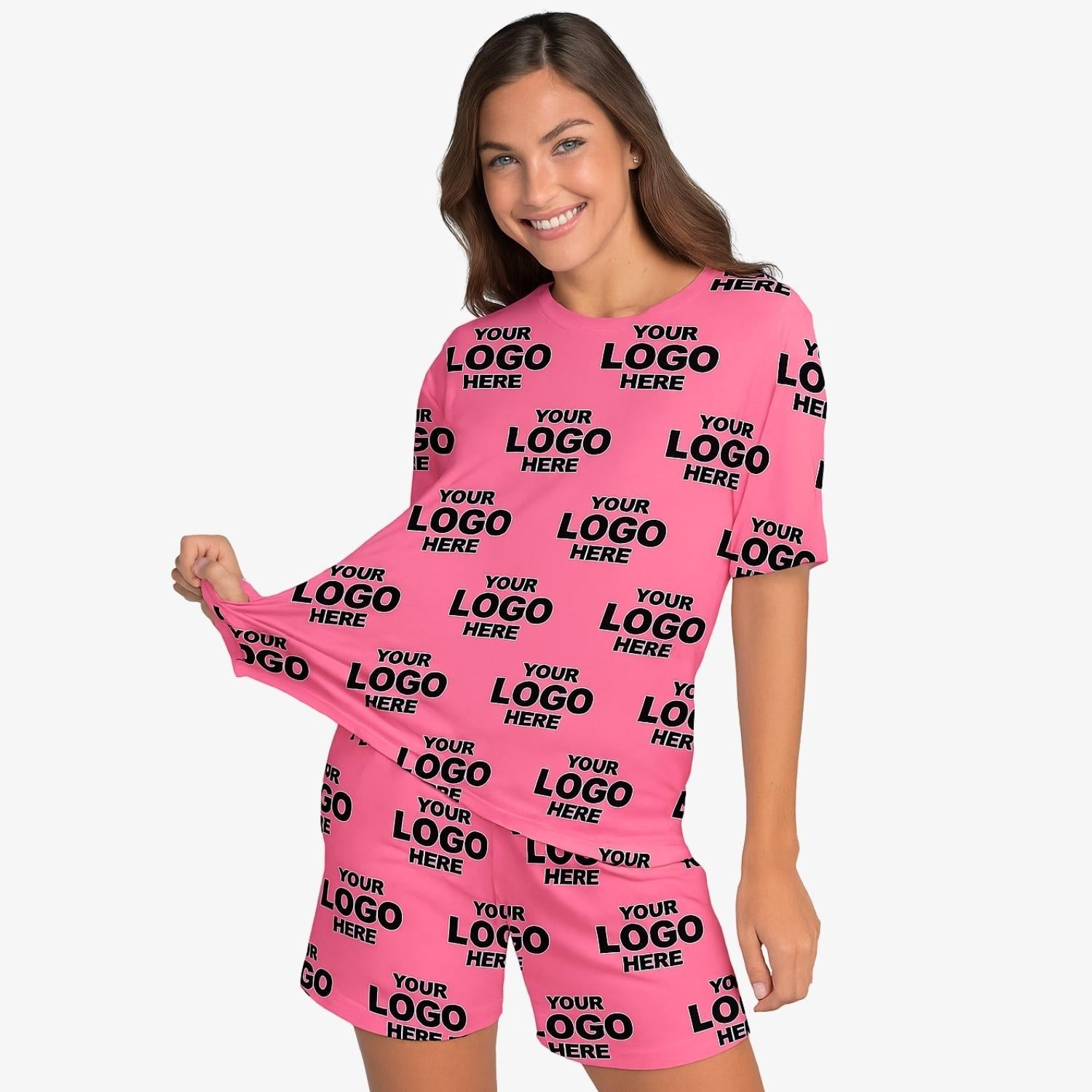 Personalised Logo Pattern Women’s PJ Shorts Set