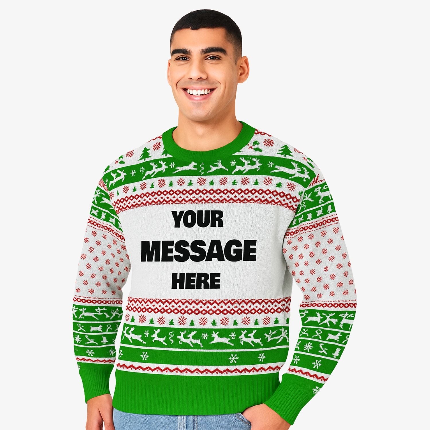Your Message Personalised Nordic Christmas Jumper
