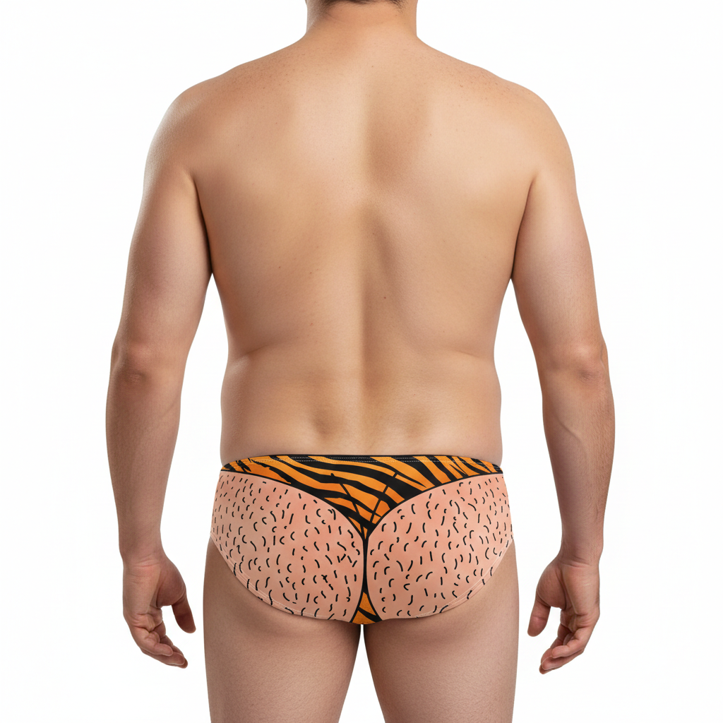 Zebra Thong Swim Trunks