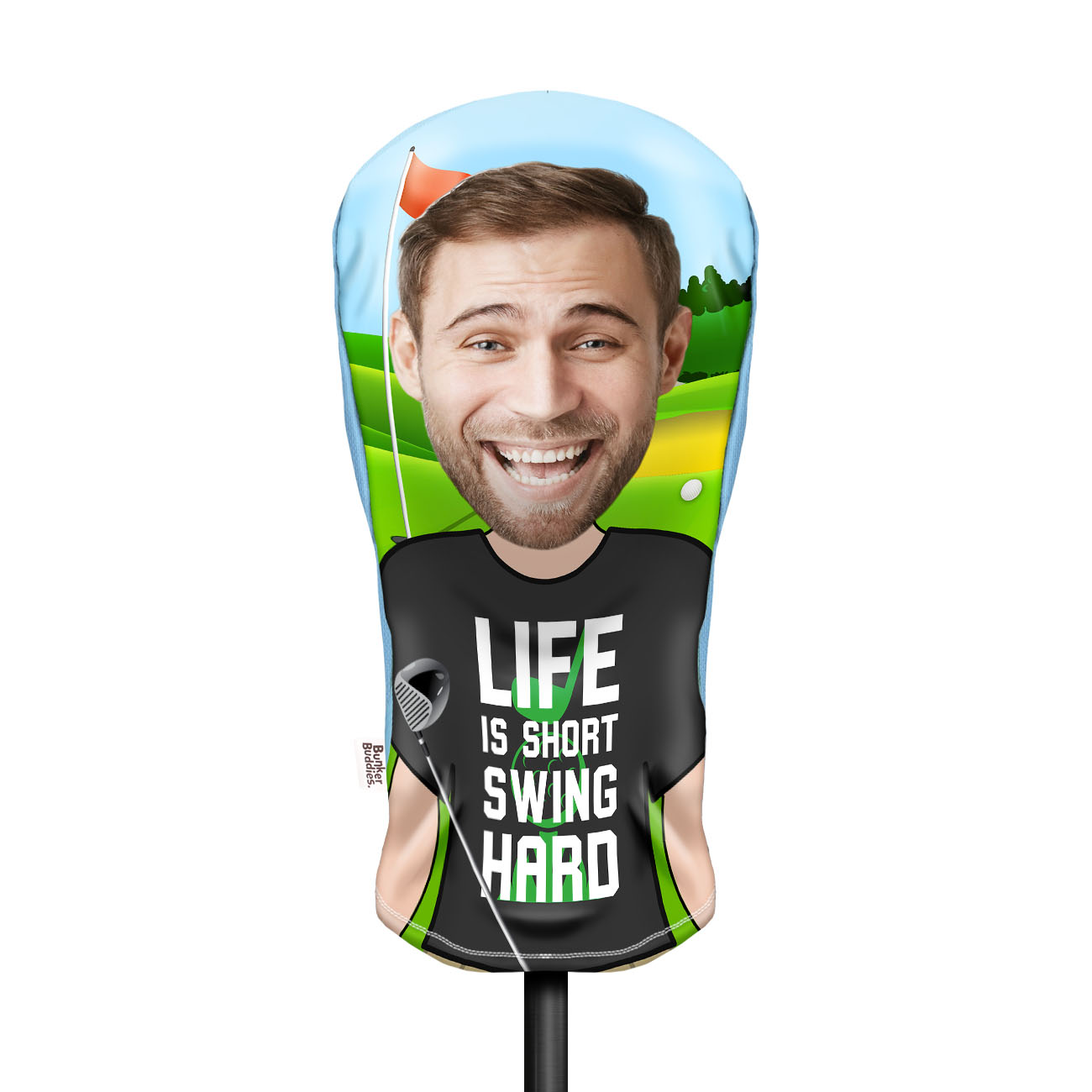 Life Is Short, Swing Hard Personalised Golf Head Cover