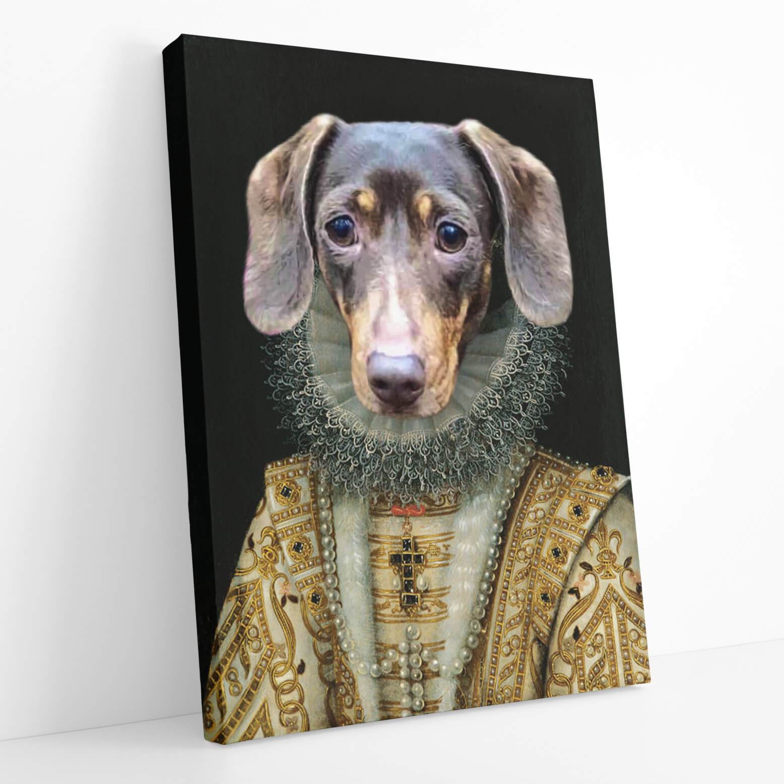 Dog Lady Portrait Canvas