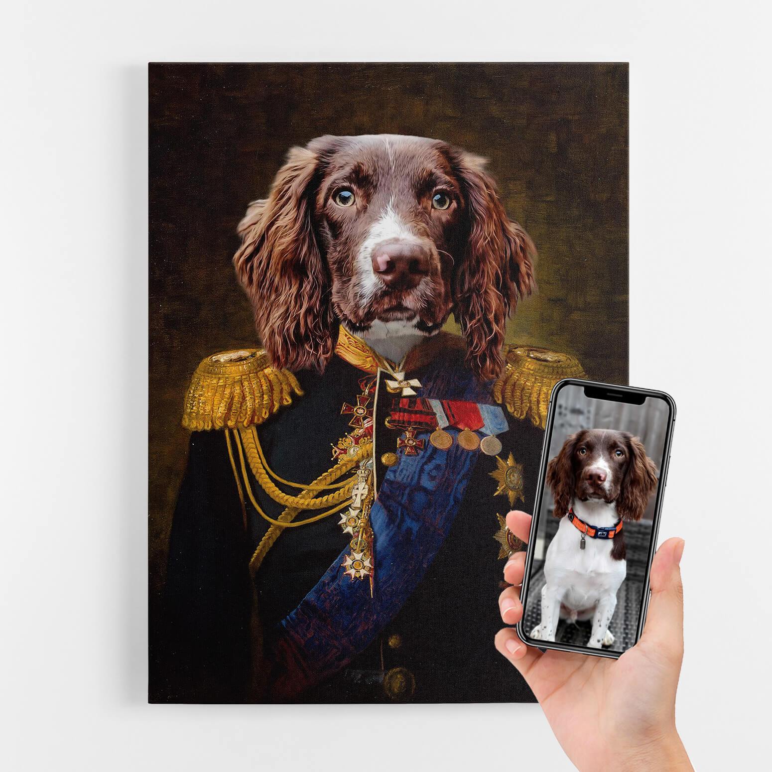 Dog Admiral Portrait Canvas