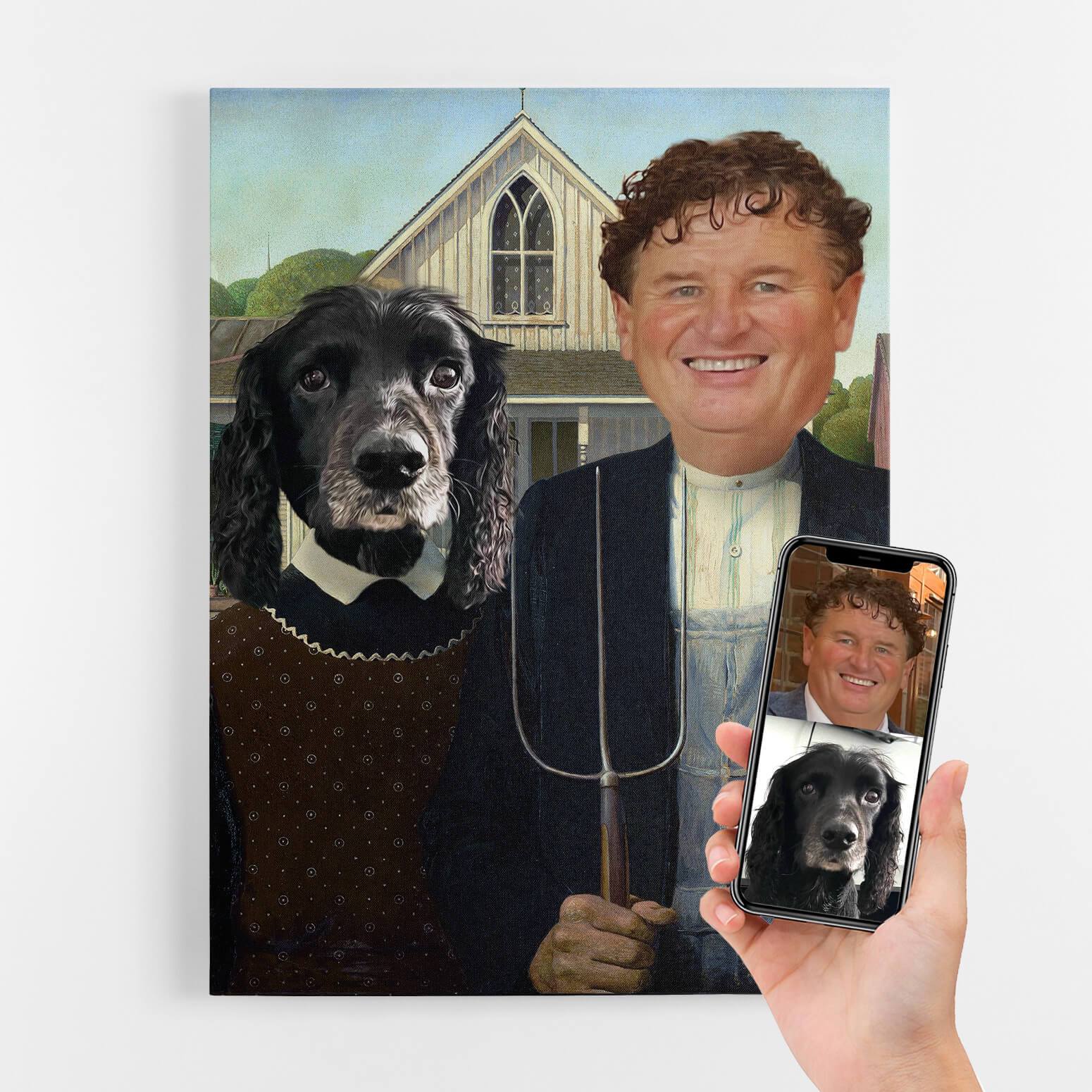 Dog Gothic Couple Portrait Canvas