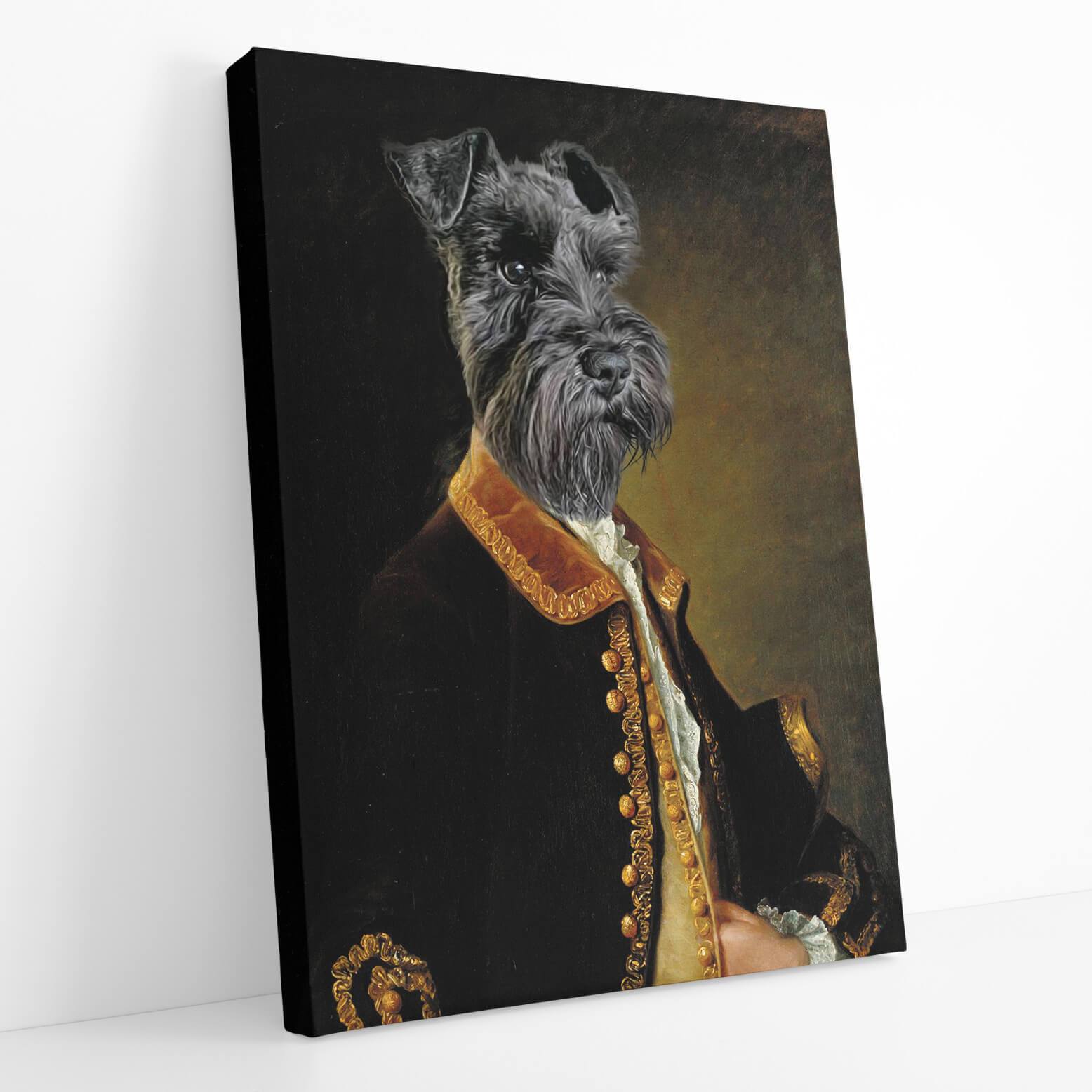 Dog Royal Guy Portrait Canvas