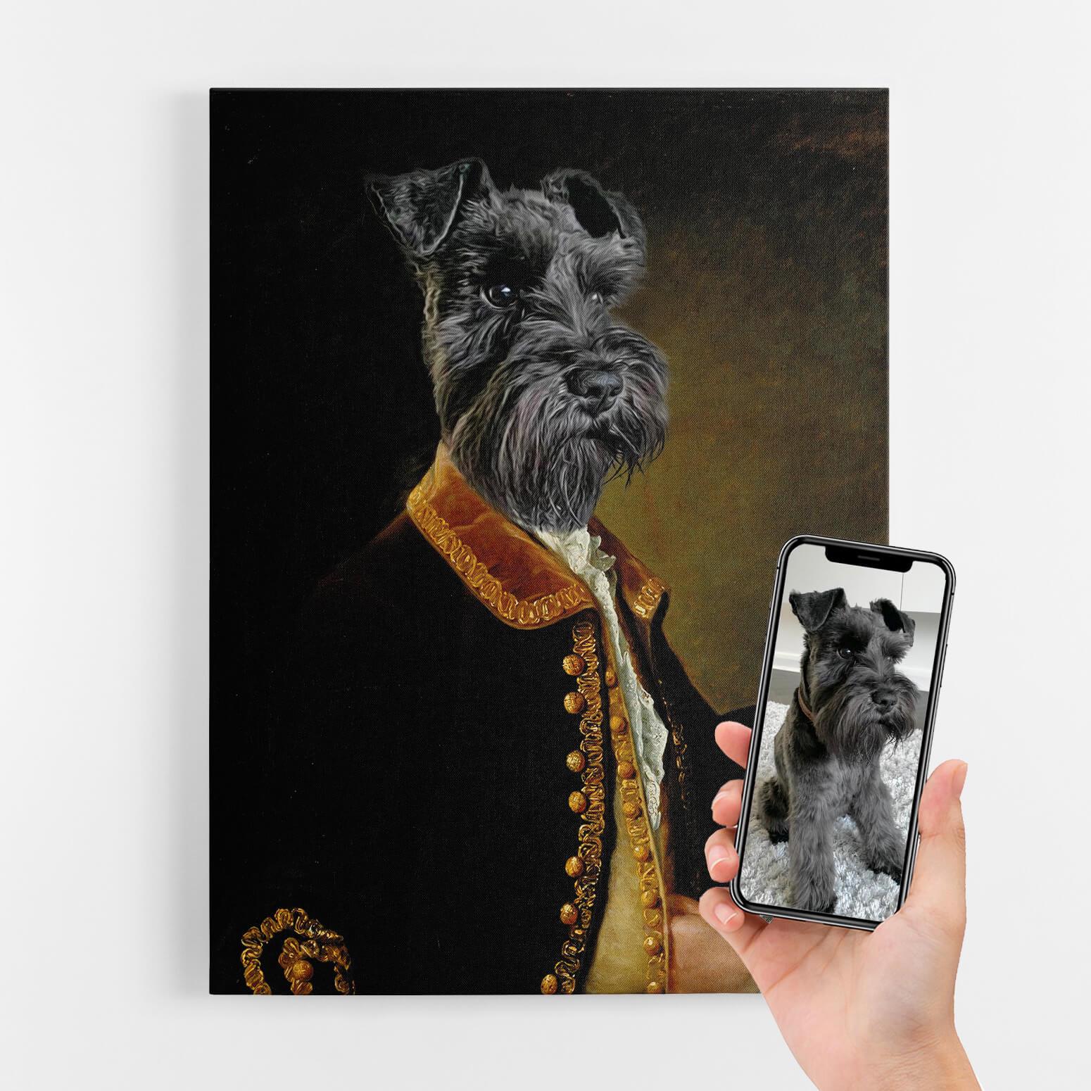 Dog Royal Guy Portrait Canvas