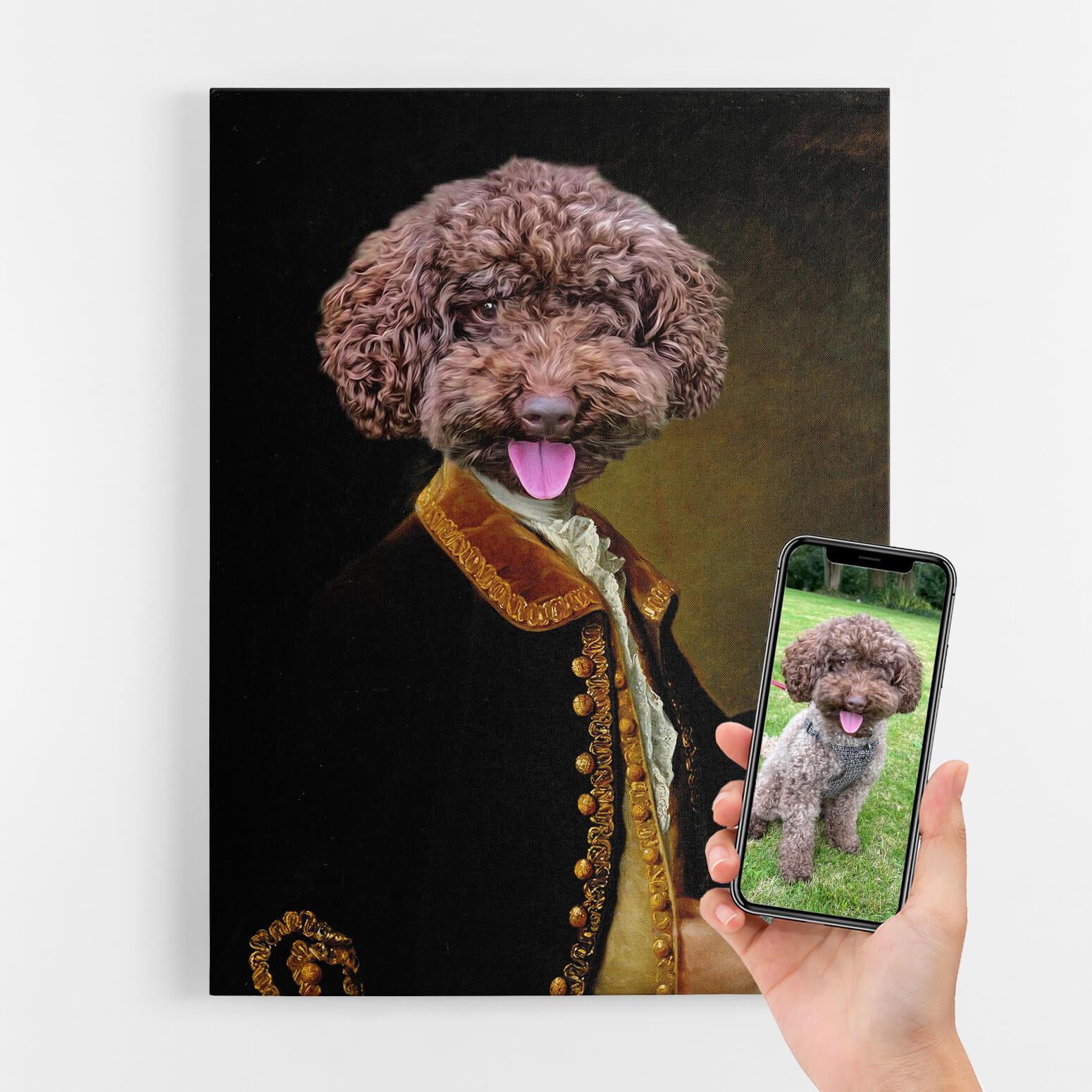 Dog Royal Guy Portrait Canvas