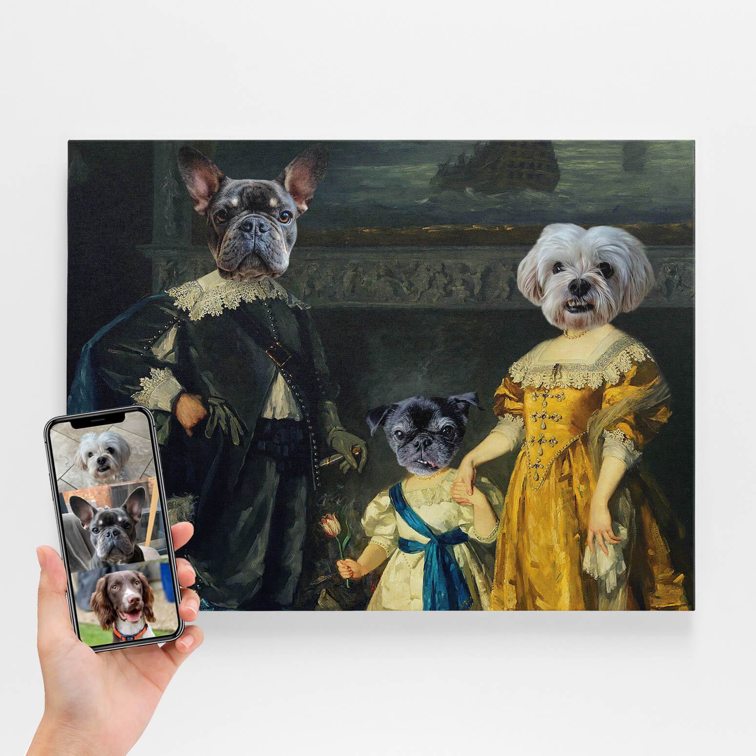 Dog Royal Family Portrait Canvas
