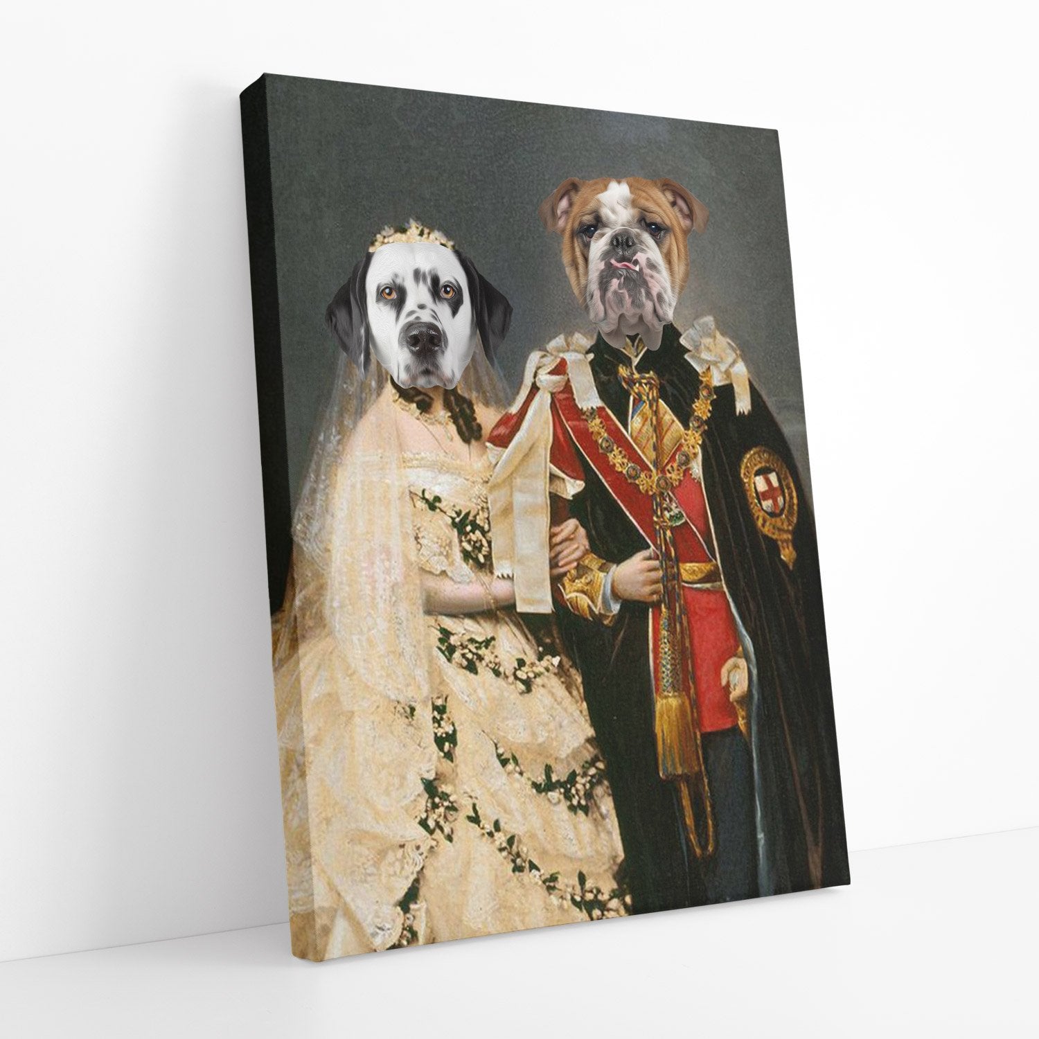 Dog Royal Historical King & Queen Wedding Portrait Canvas