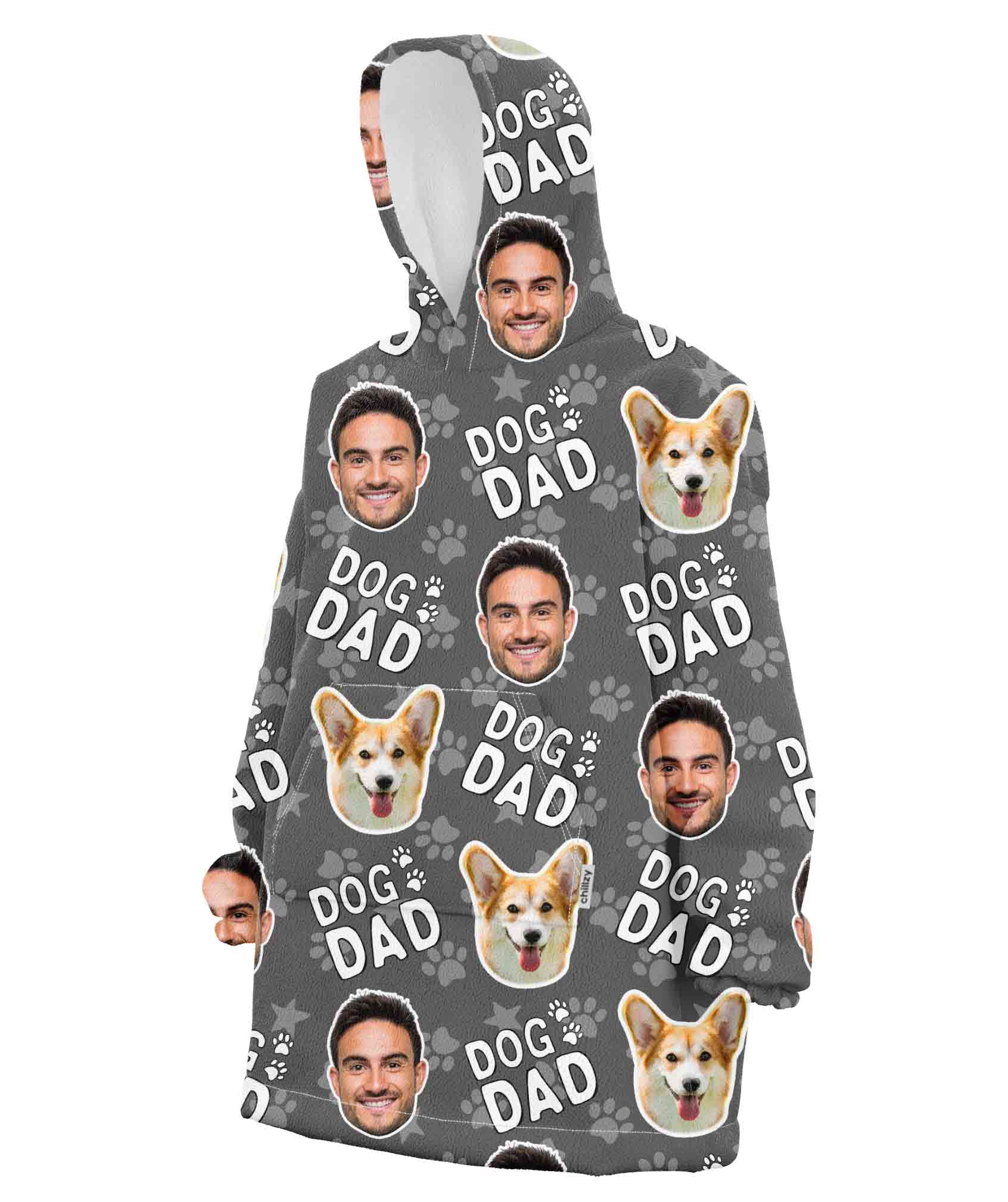 Dog Dad Personalised Hoodie Blanket