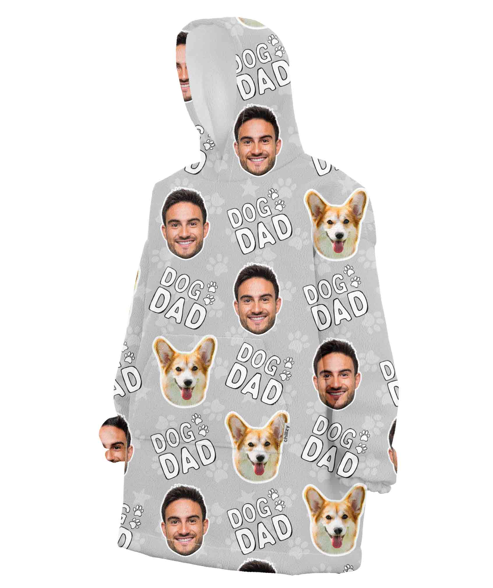 Dog Dad Personalised Hoodie Blanket