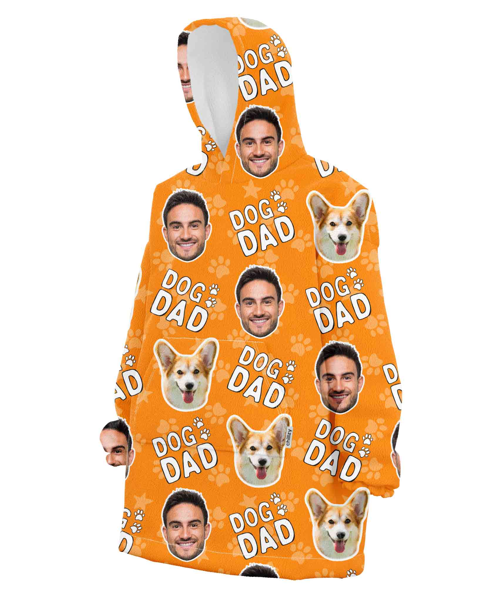 Dog Dad Personalised Hoodie Blanket