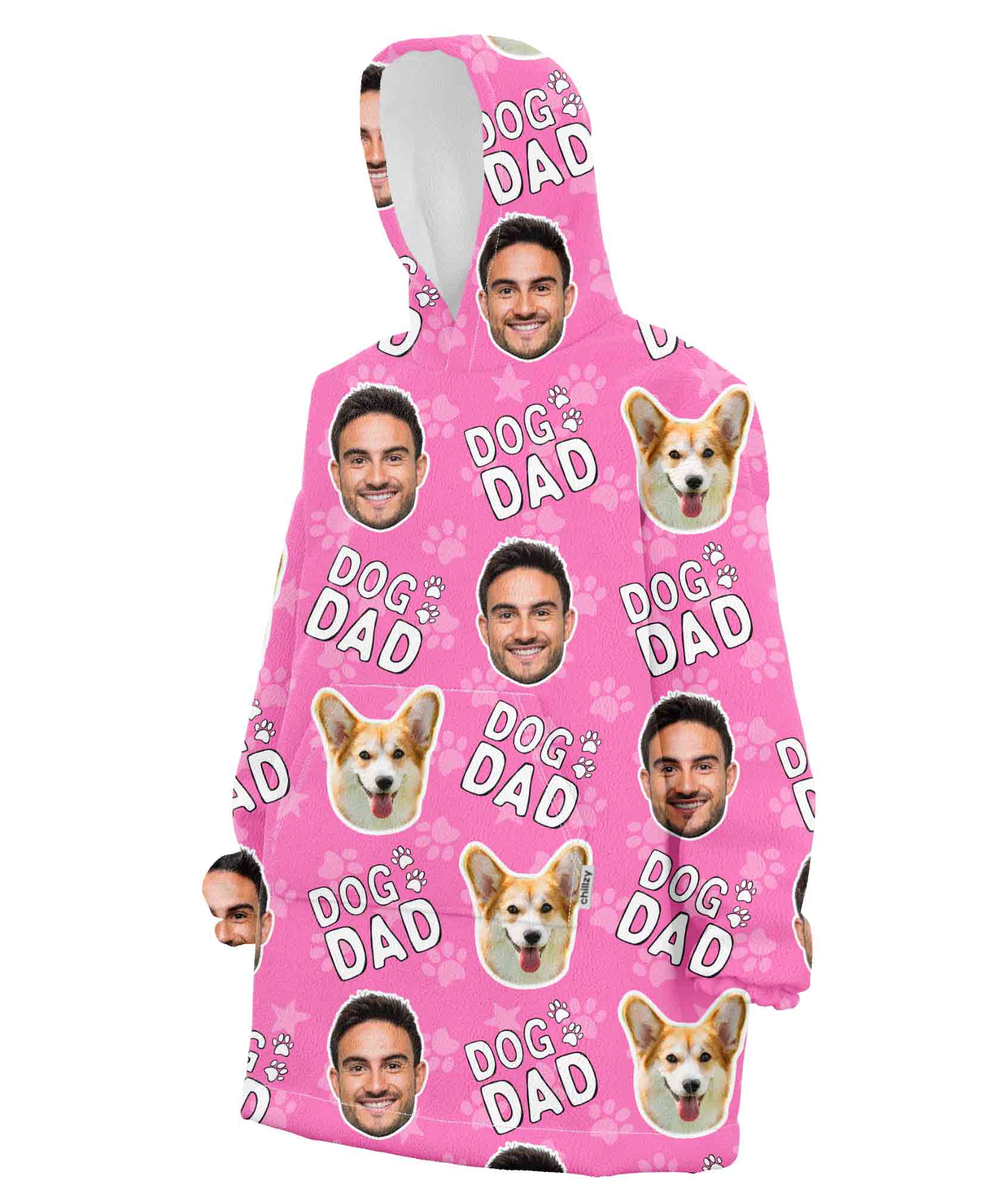 Dog Dad Personalised Hoodie Blanket