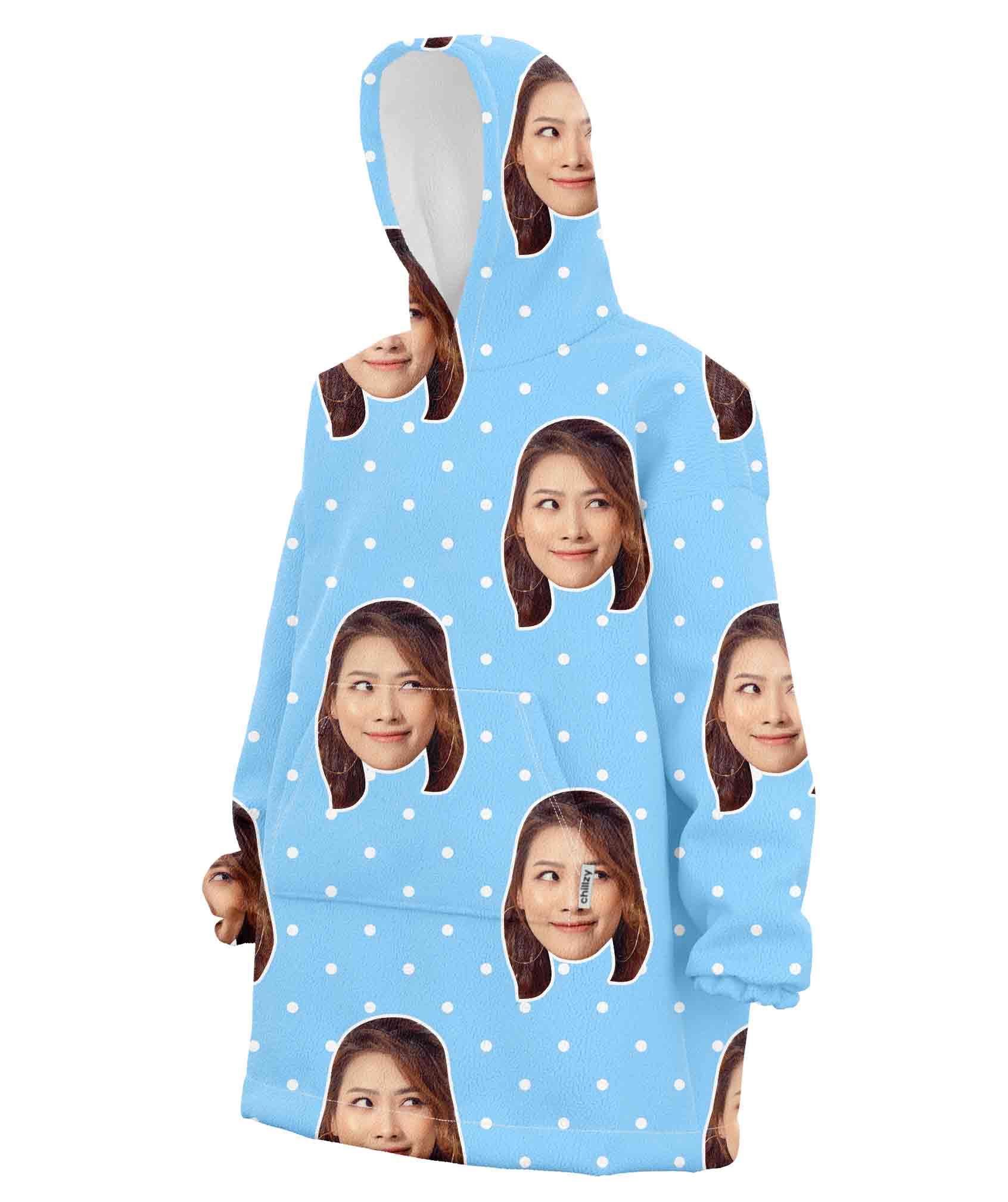 Spotty Face Custom Hoodie Blanket