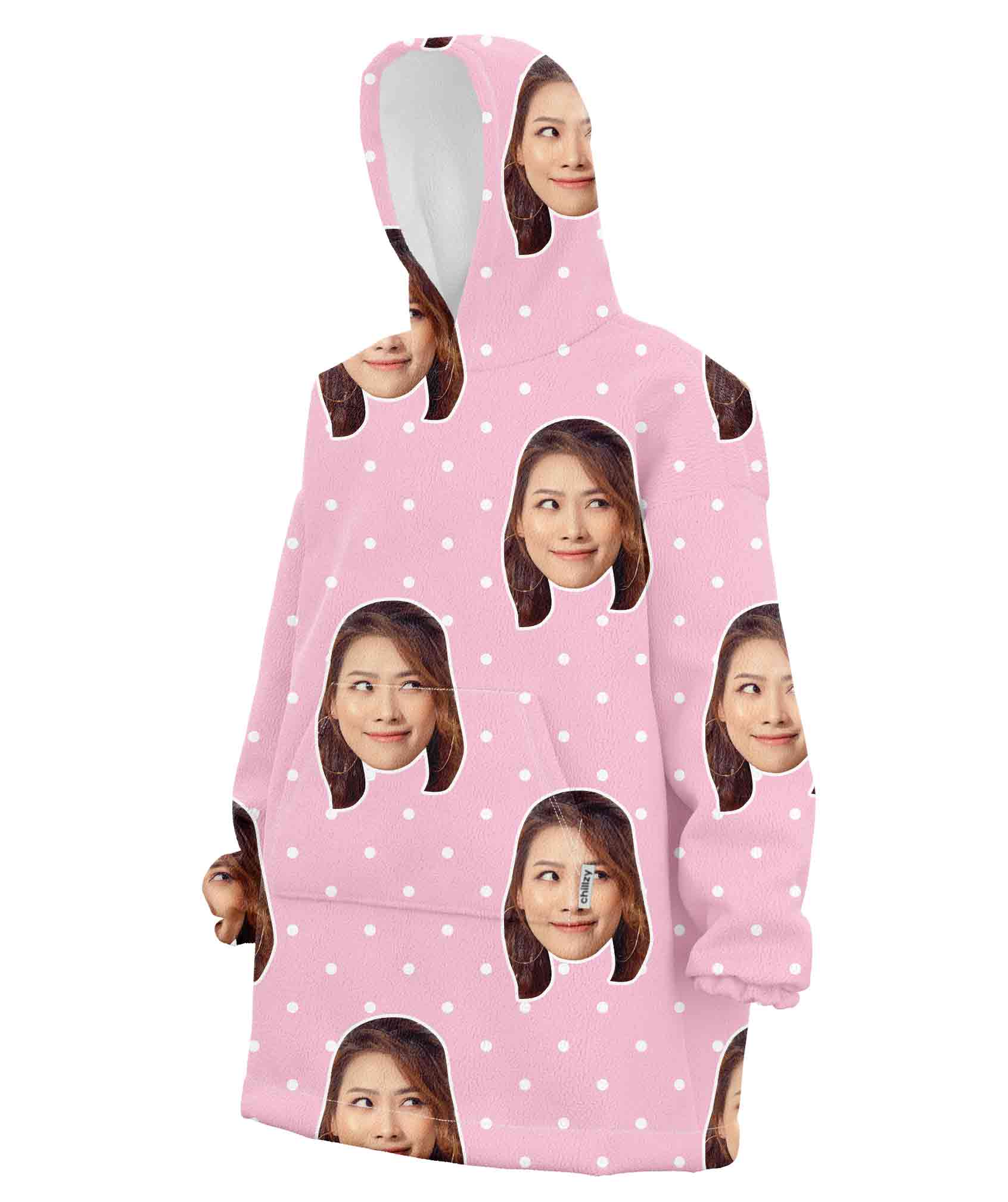Spotty Face Custom Hoodie Blanket
