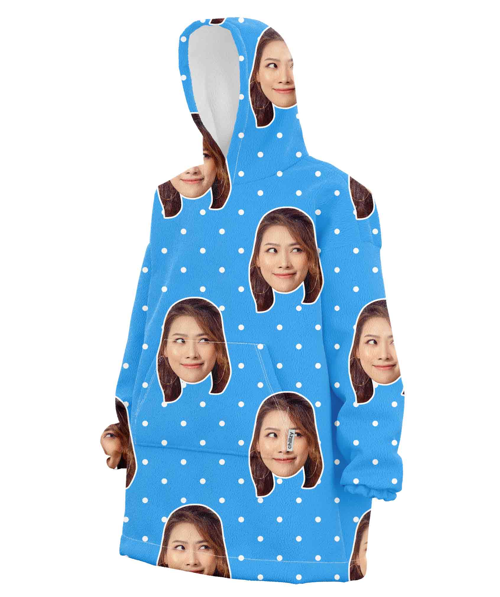 Spotty Face Custom Hoodie Blanket