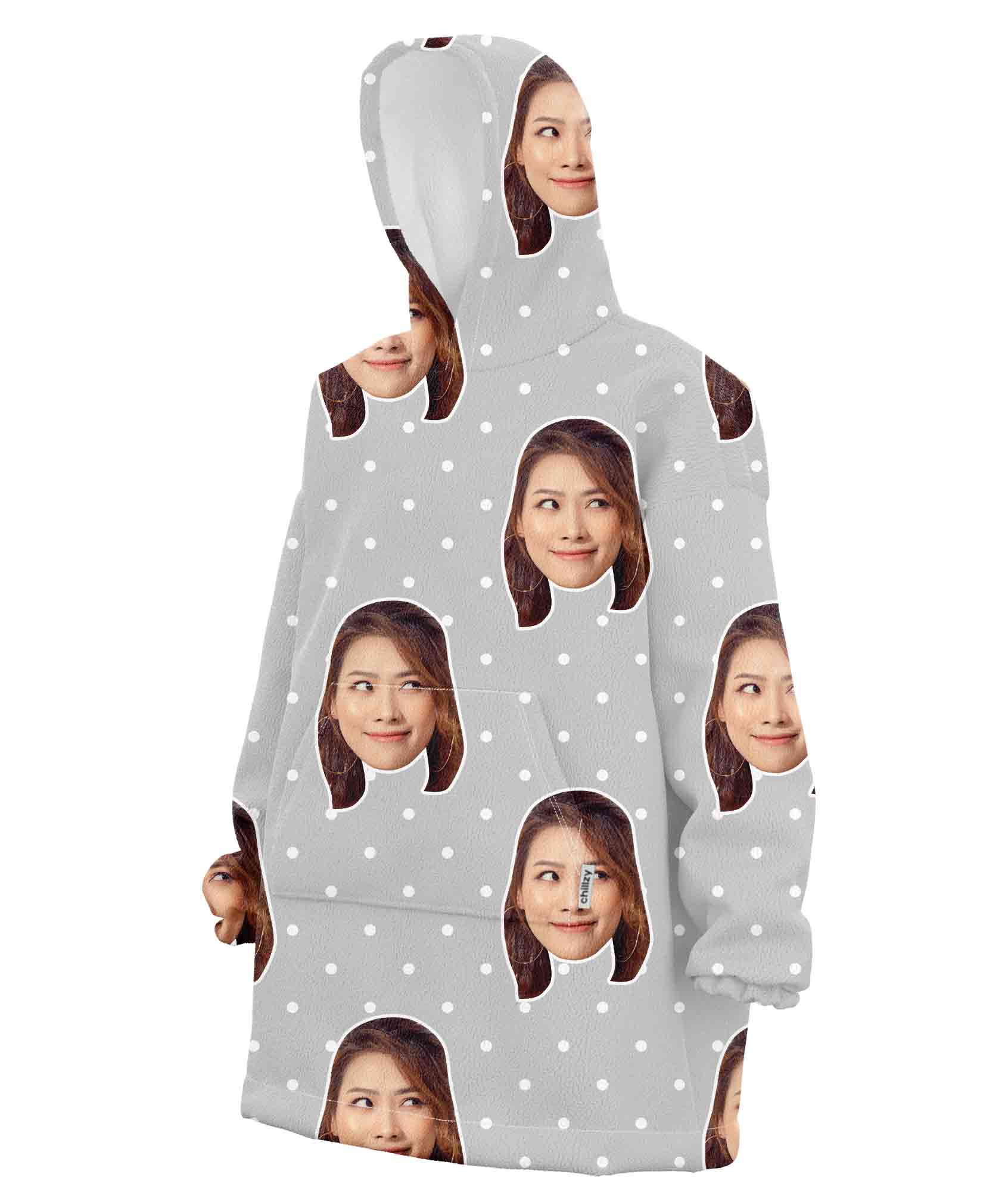Spotty Face Custom Hoodie Blanket
