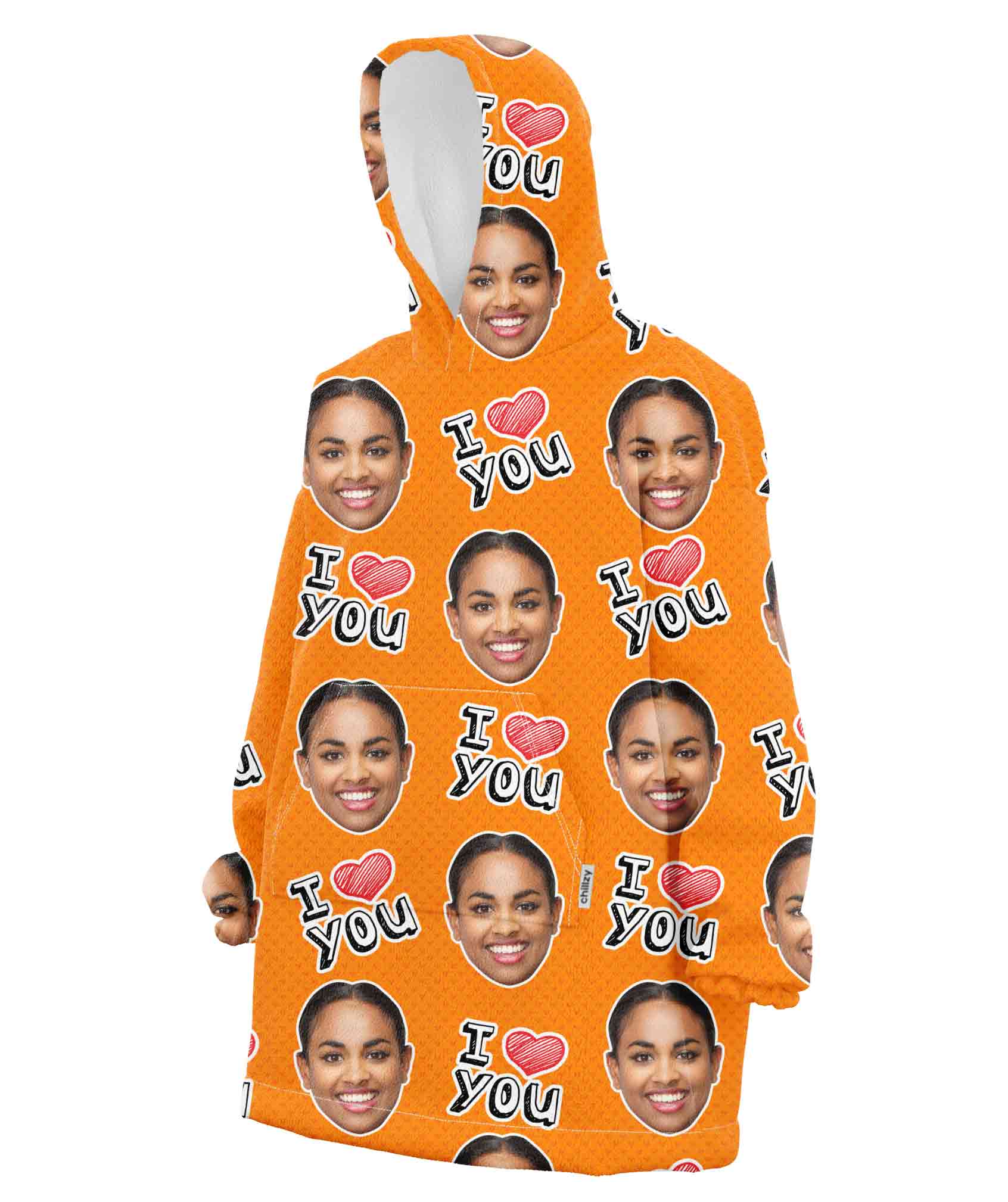 I Heart You Custom Hoodie Blanket