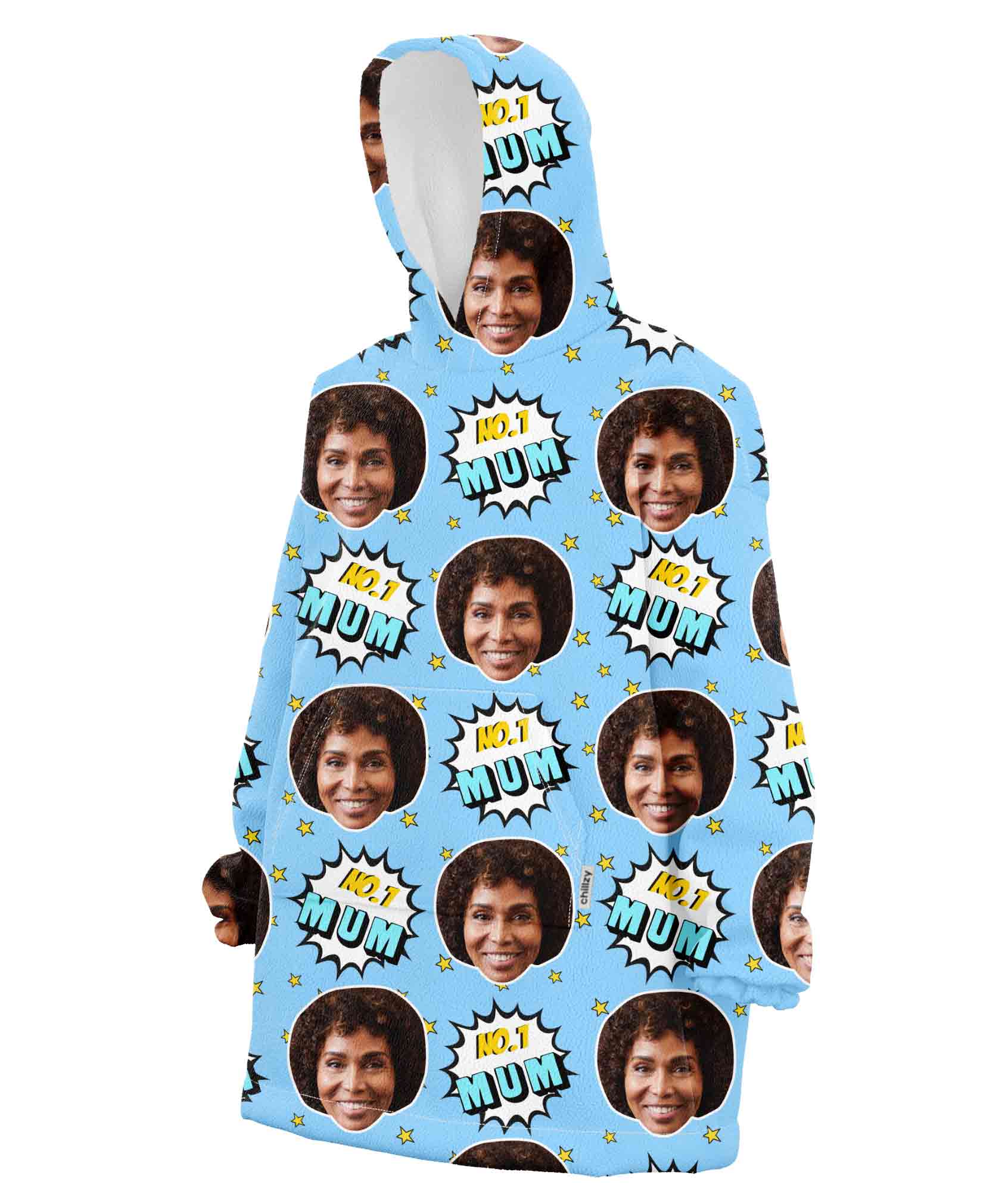 Number 1 Mum Custom Hoodie Blanket