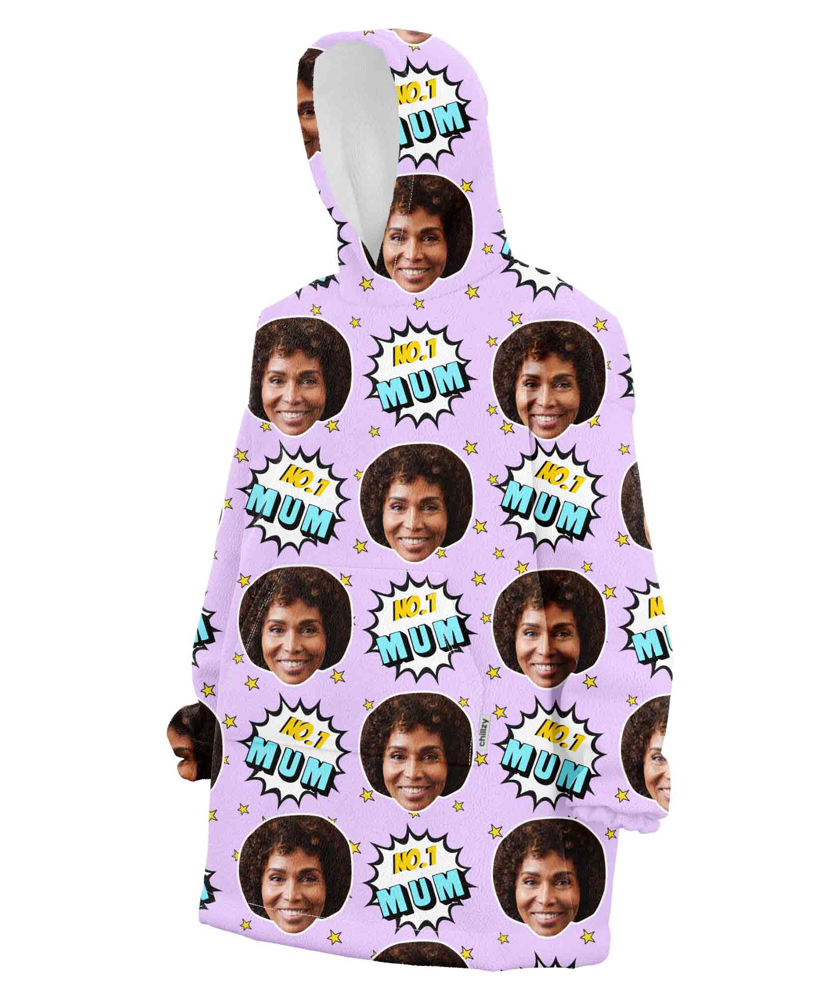Number 1 Mum Custom Hoodie Blanket