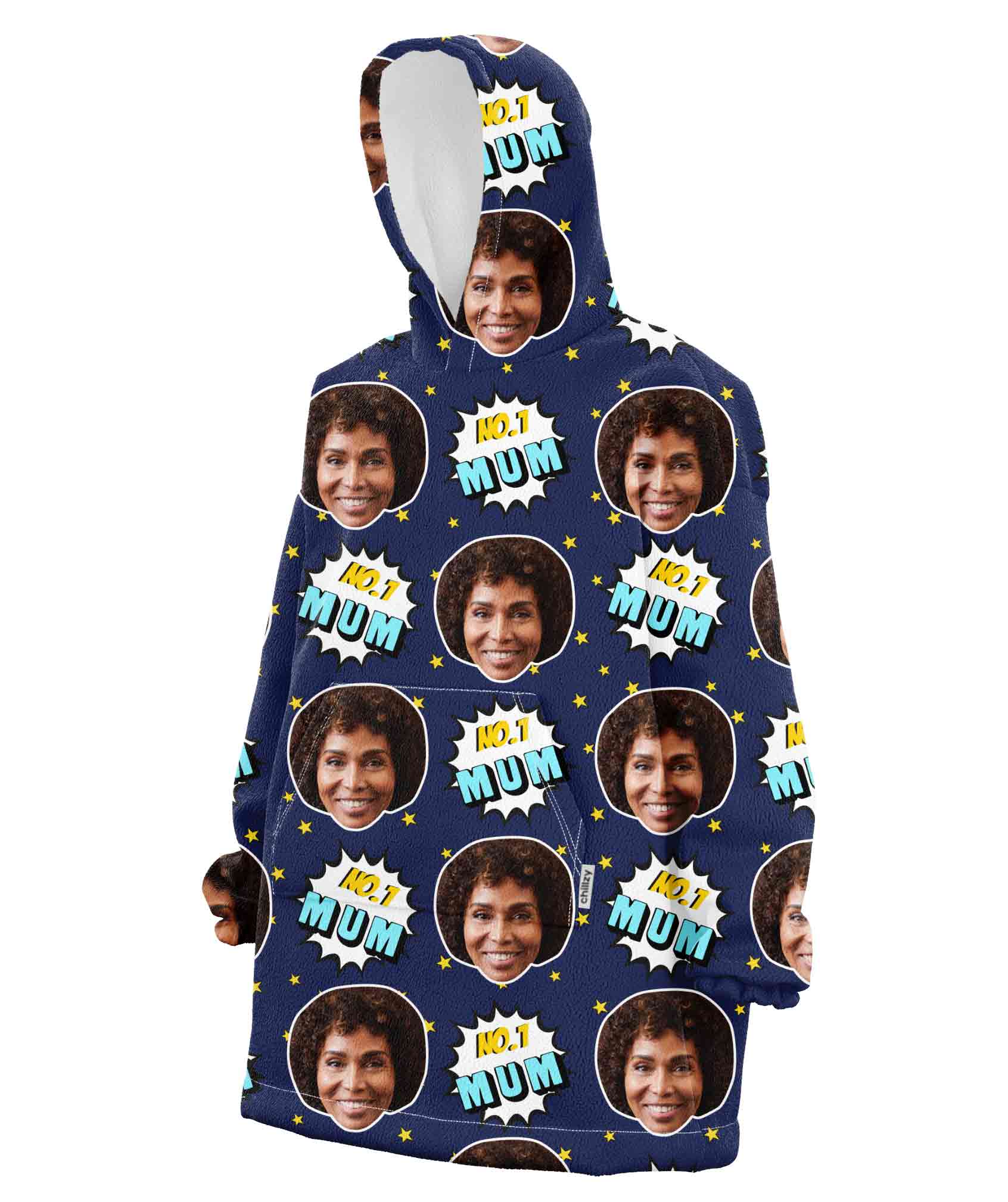Number 1 Mum Custom Hoodie Blanket