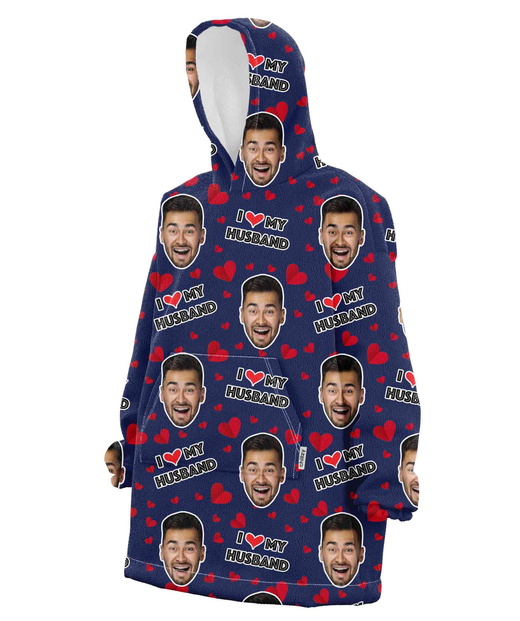 I Love My Husband Custom Hoodie Blanket