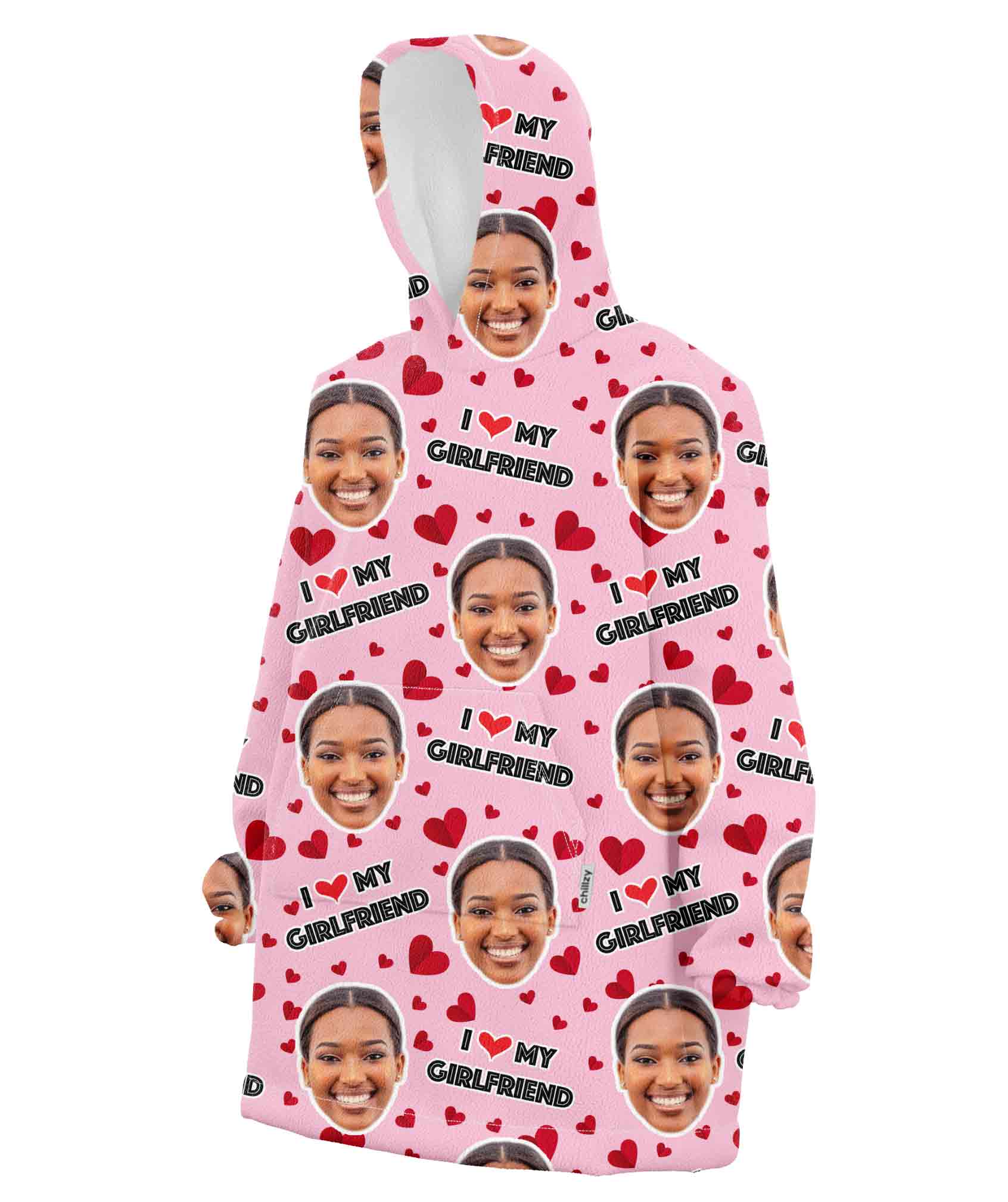 I Love My Girlfriend Custom Hoodie Blanket