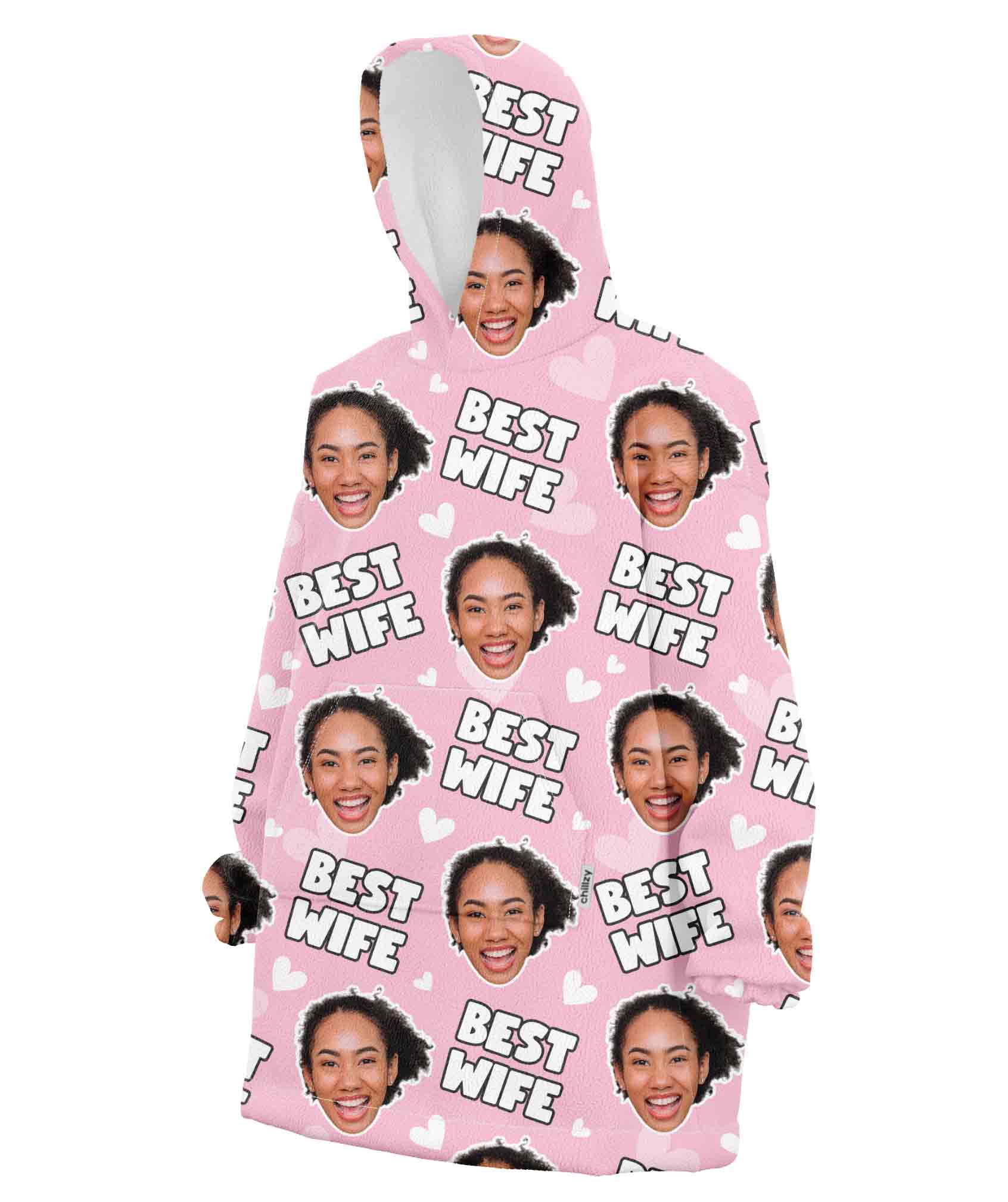 Best Wife Face Custom Hoodie Blanket