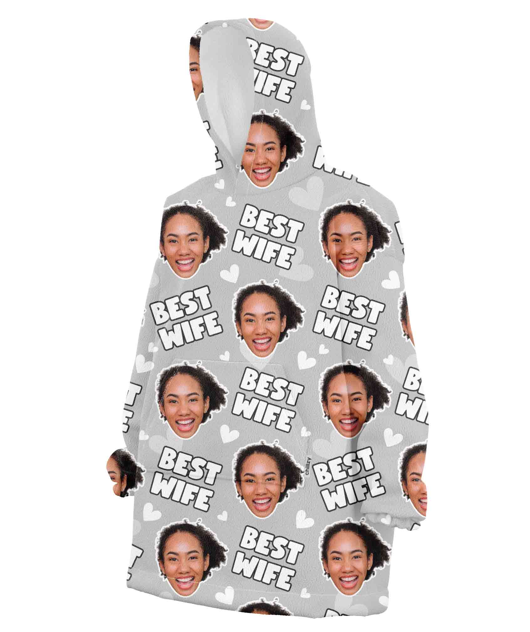 Best Wife Face Custom Hoodie Blanket