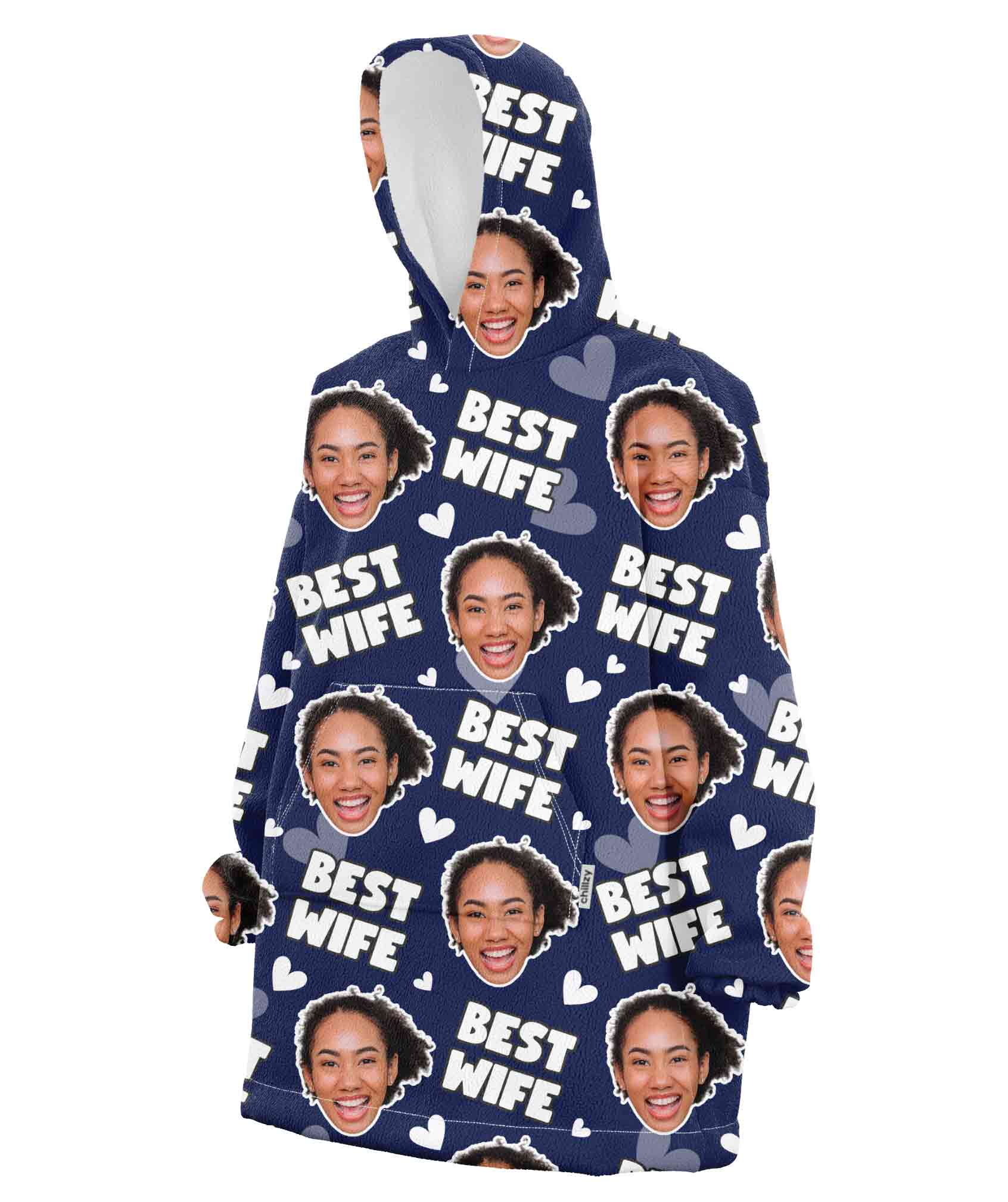 Best Wife Face Custom Hoodie Blanket