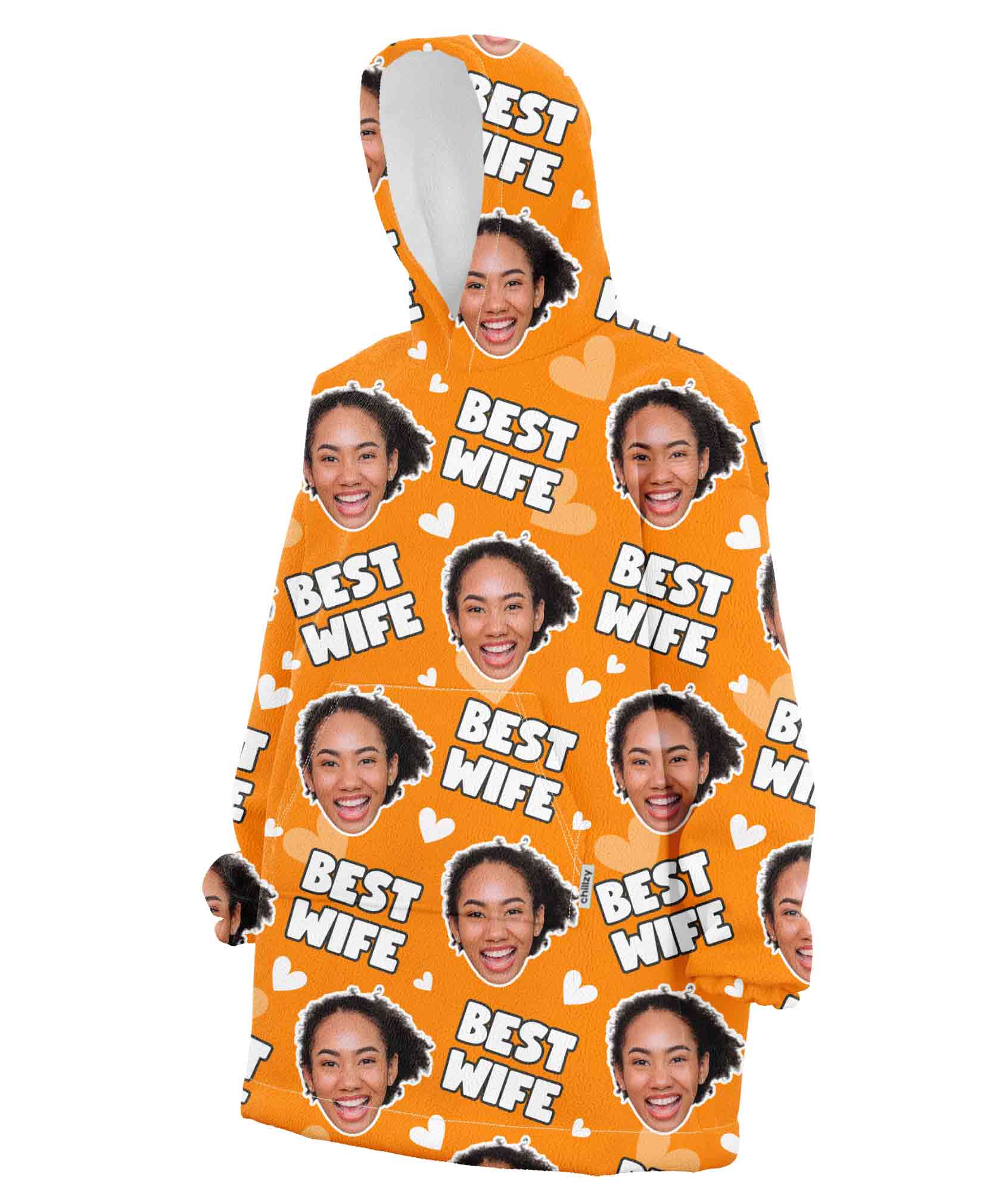 Best Wife Face Custom Hoodie Blanket