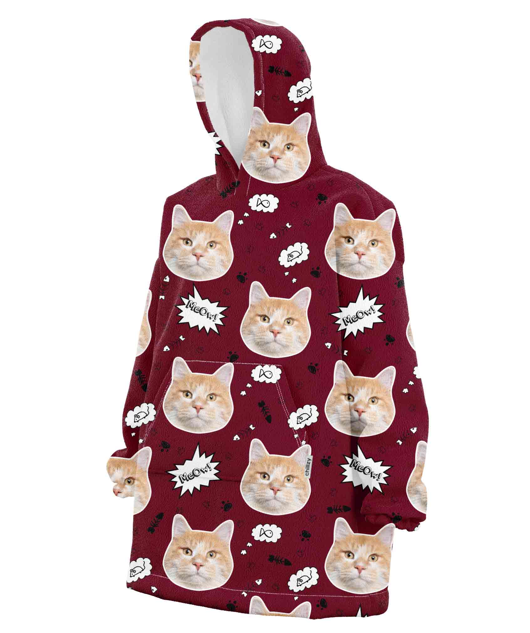 Your Cat Meow Personalised Hoodie Blanket