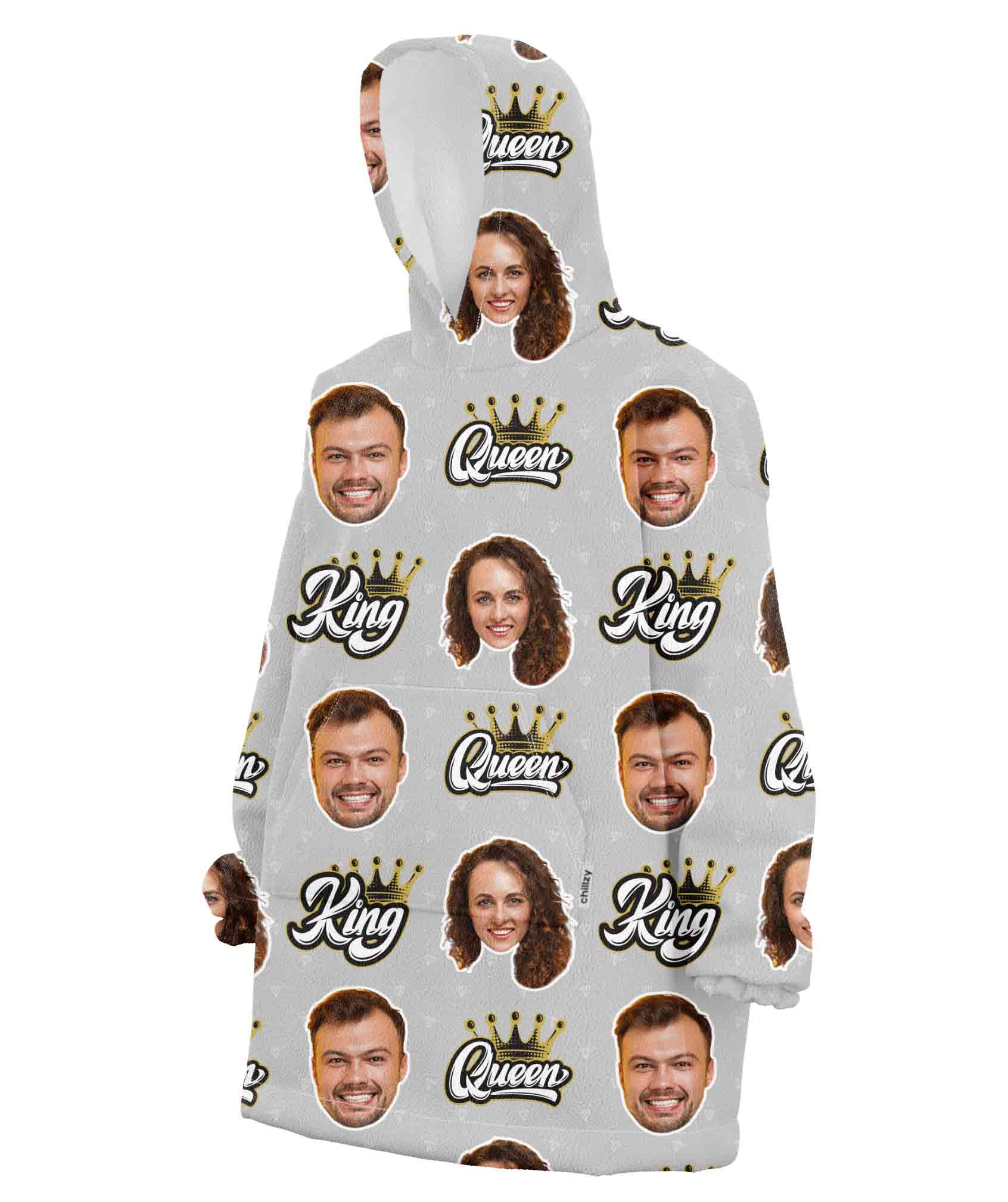 King & Queen Personalised Hoodie Blanket