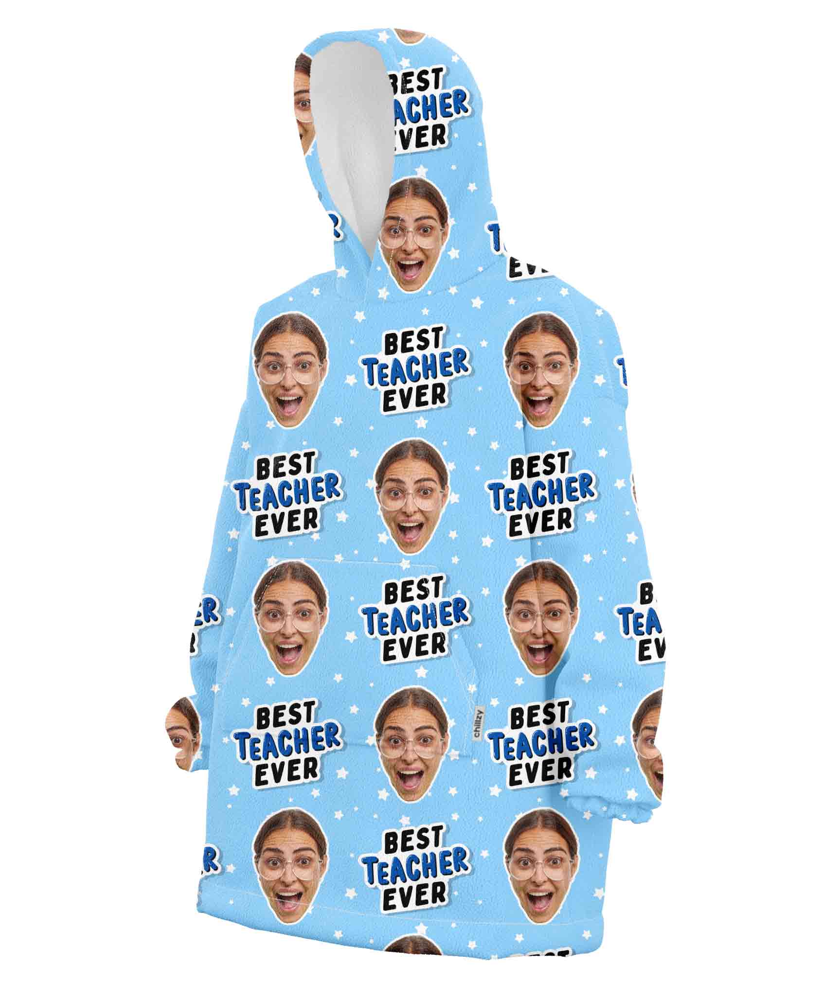 Best Teacher Ever Custom Hoodie Blanket
