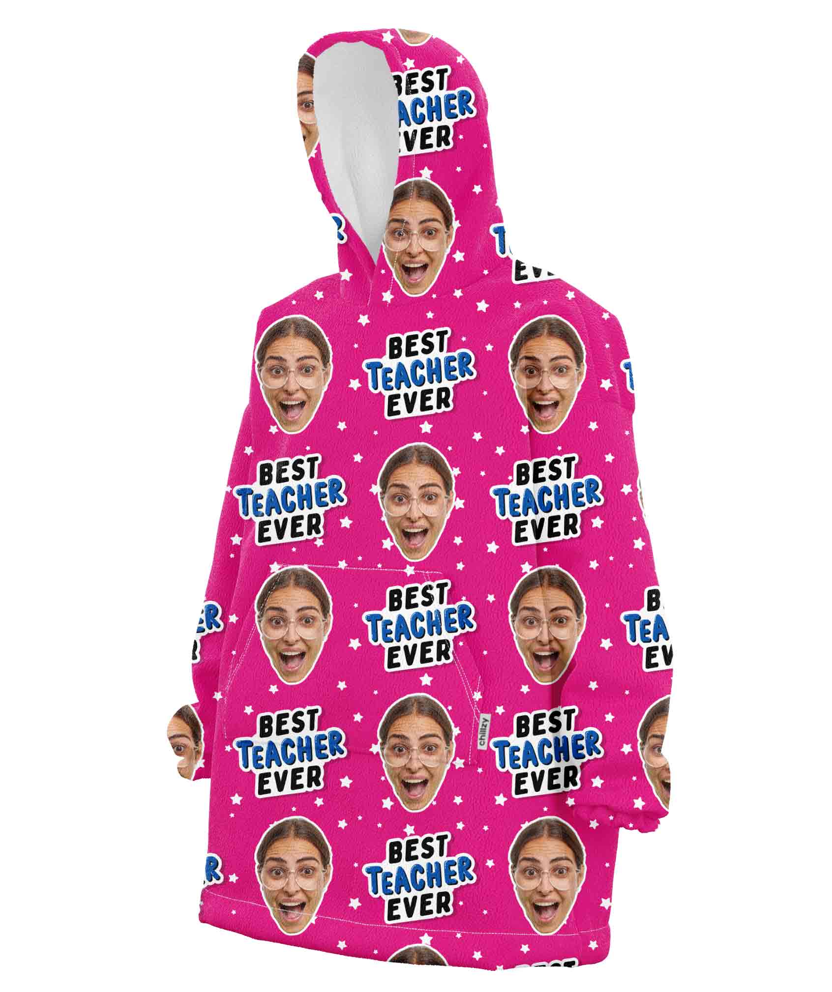 Best Teacher Ever Custom Hoodie Blanket