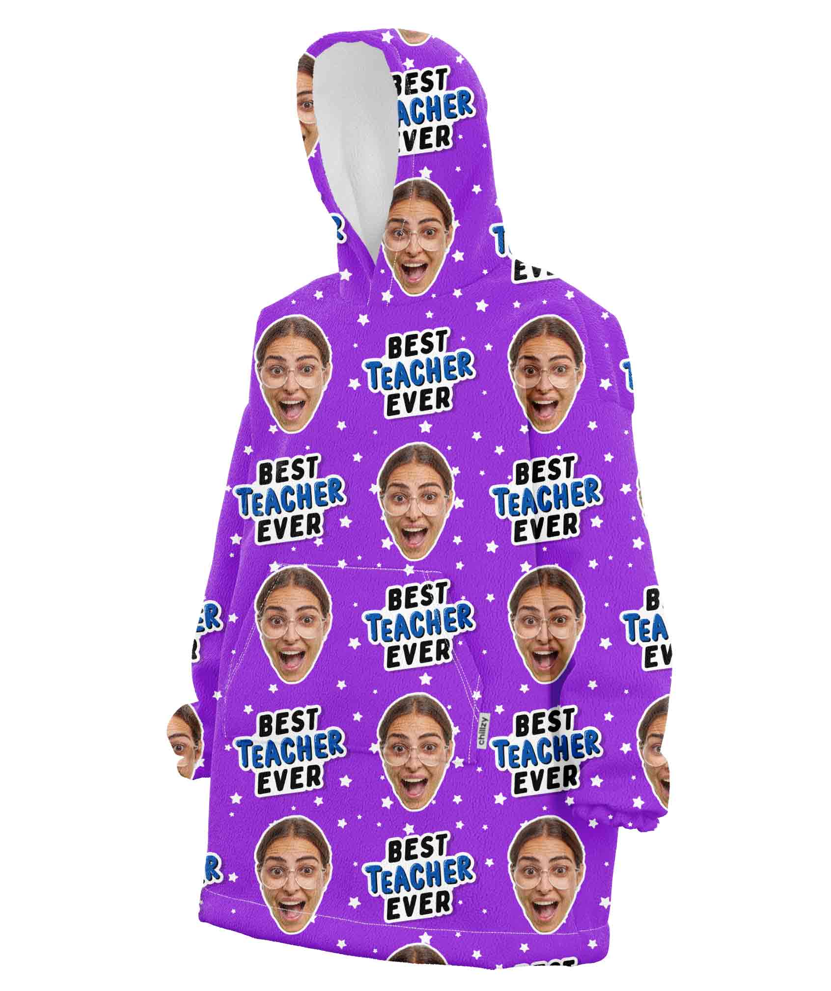 Best Teacher Ever Custom Hoodie Blanket