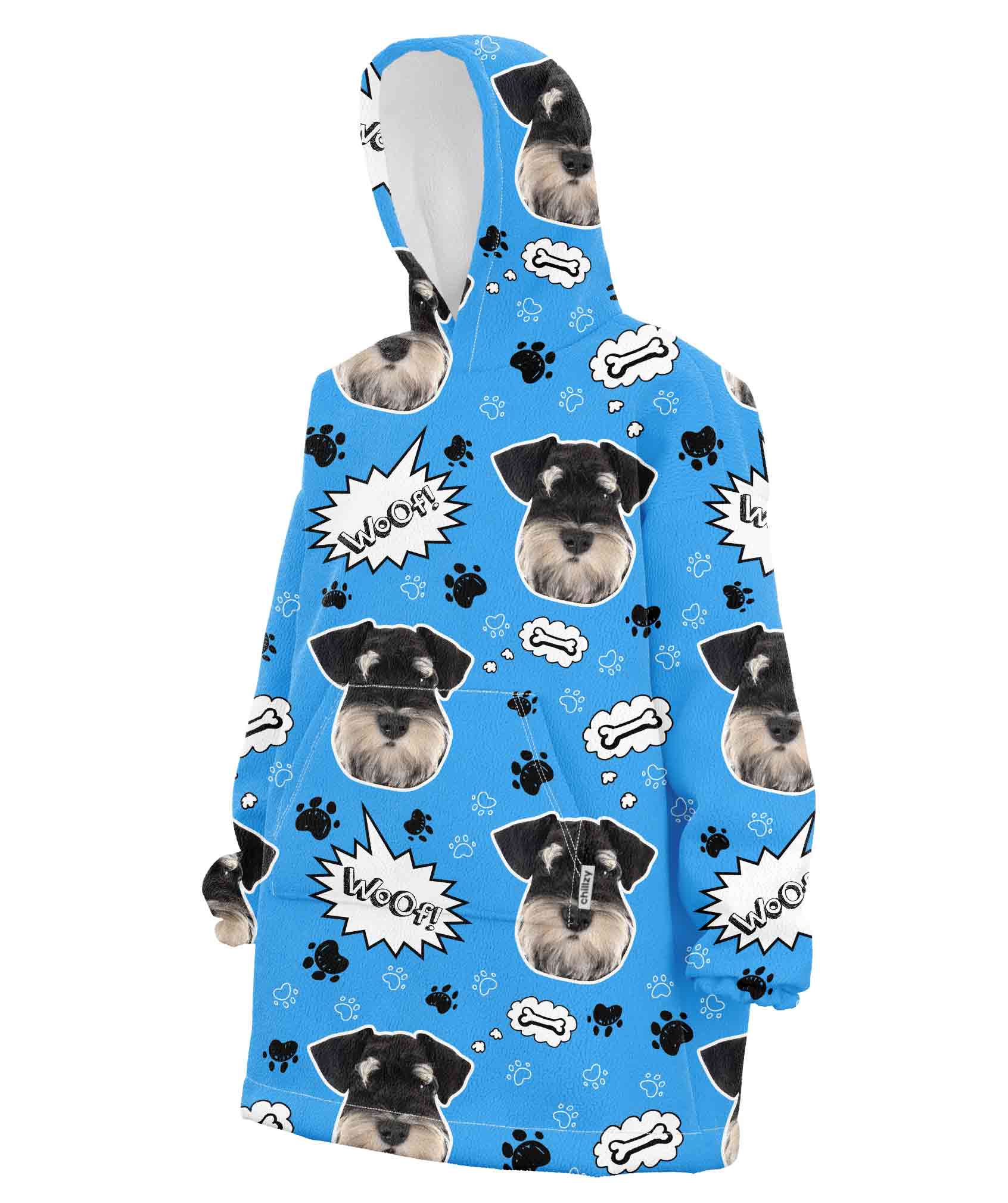 Dog Woof Custom Hoodie Blanket