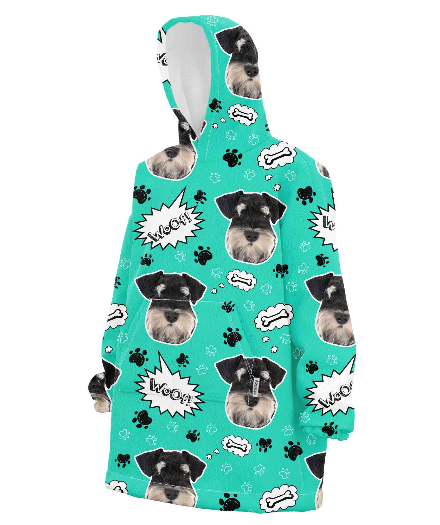 Dog Woof Custom Hoodie Blanket