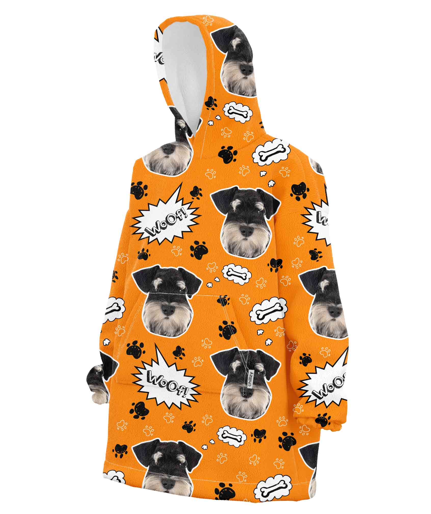 Dog Woof Custom Hoodie Blanket