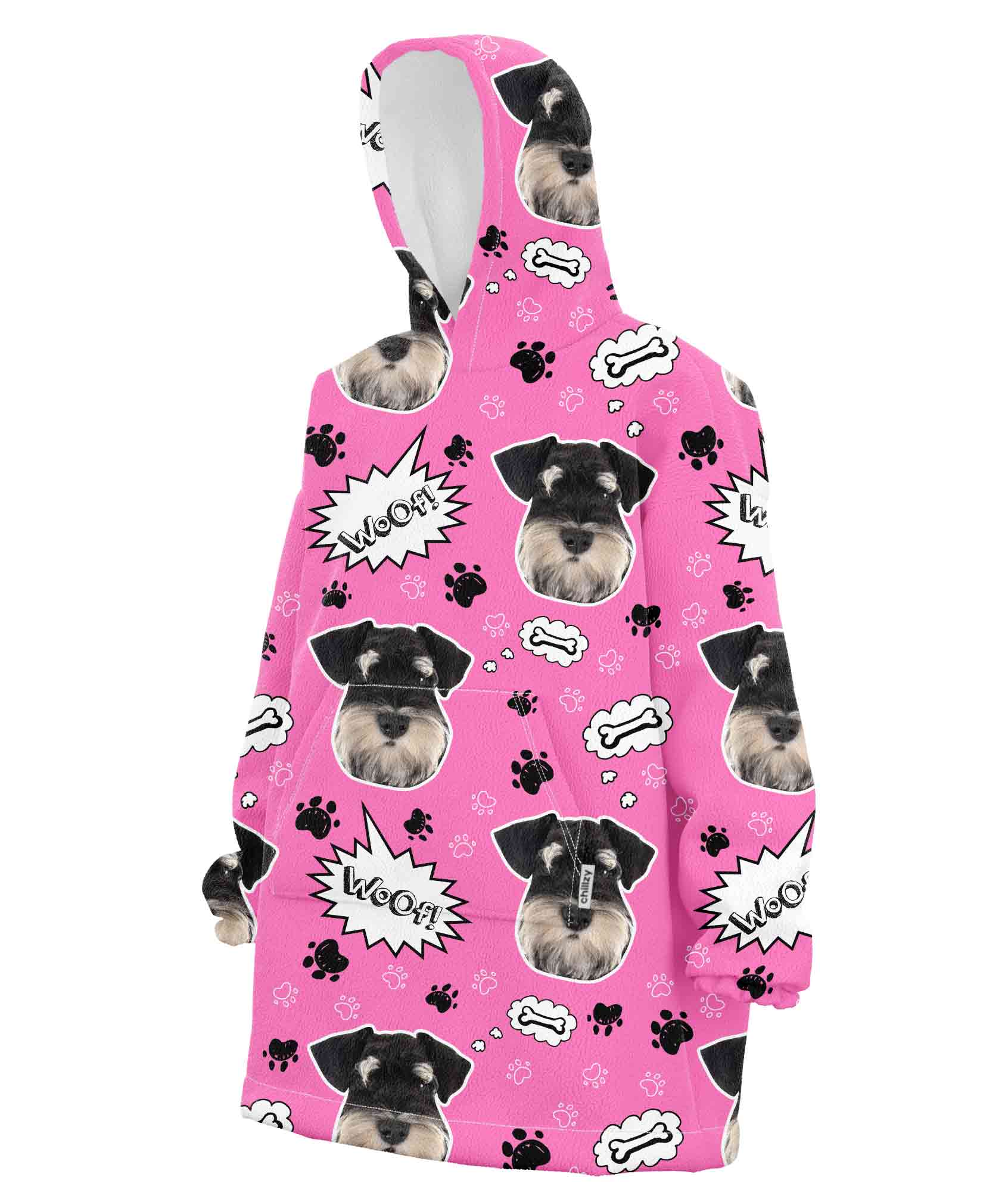 Dog Woof Custom Hoodie Blanket