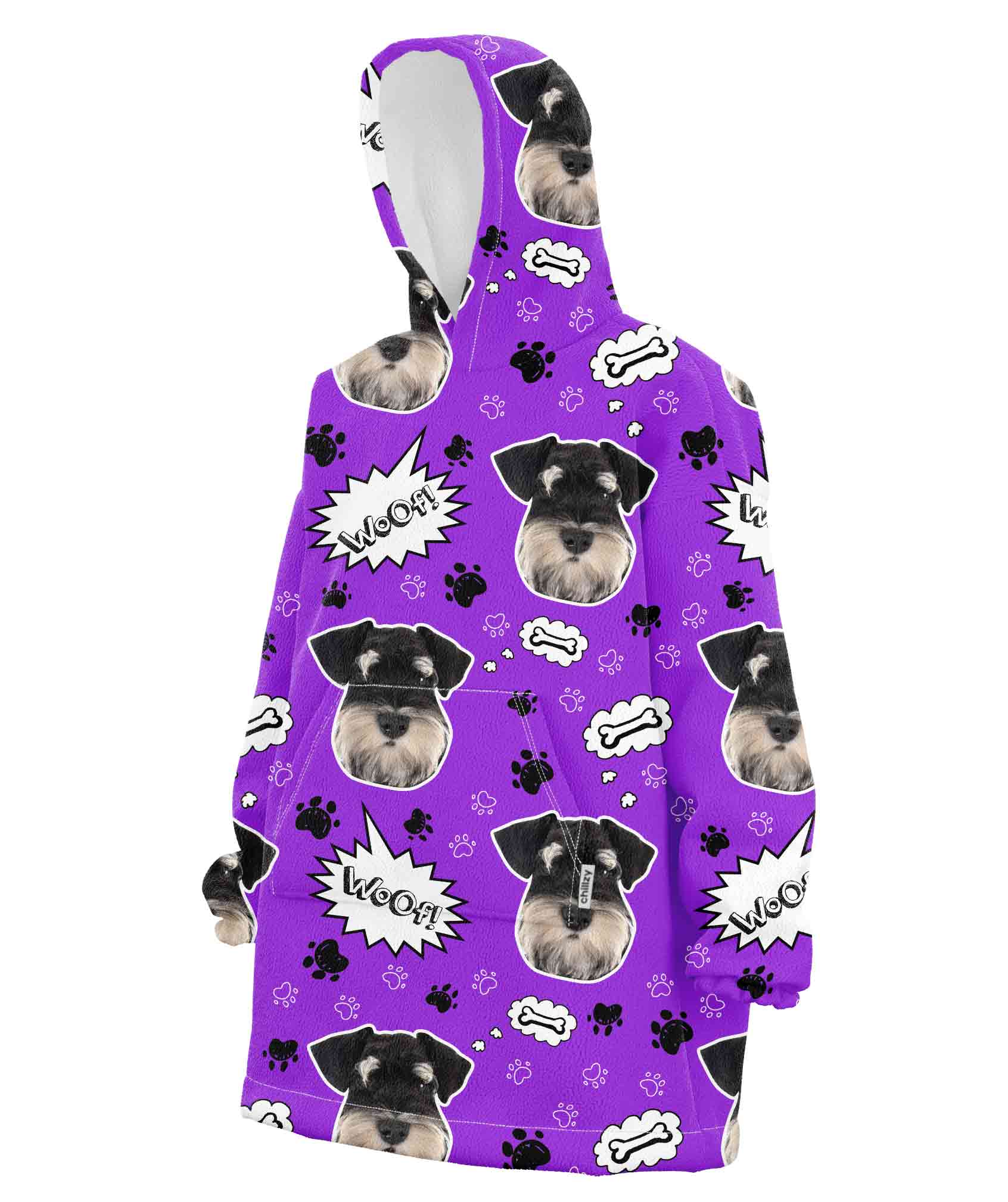 Dog Woof Custom Hoodie Blanket