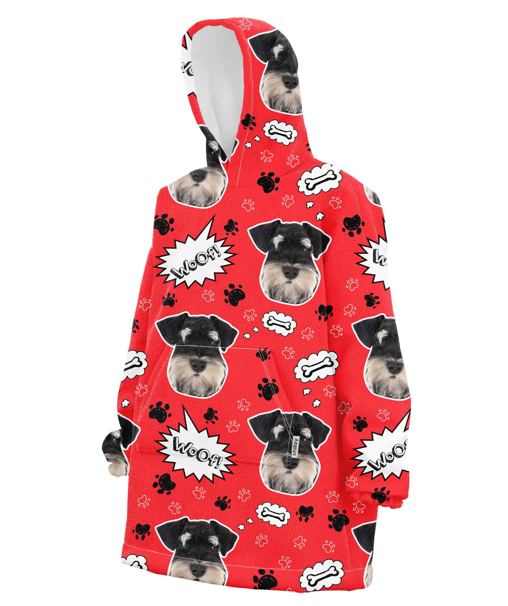 Dog Woof Custom Hoodie Blanket