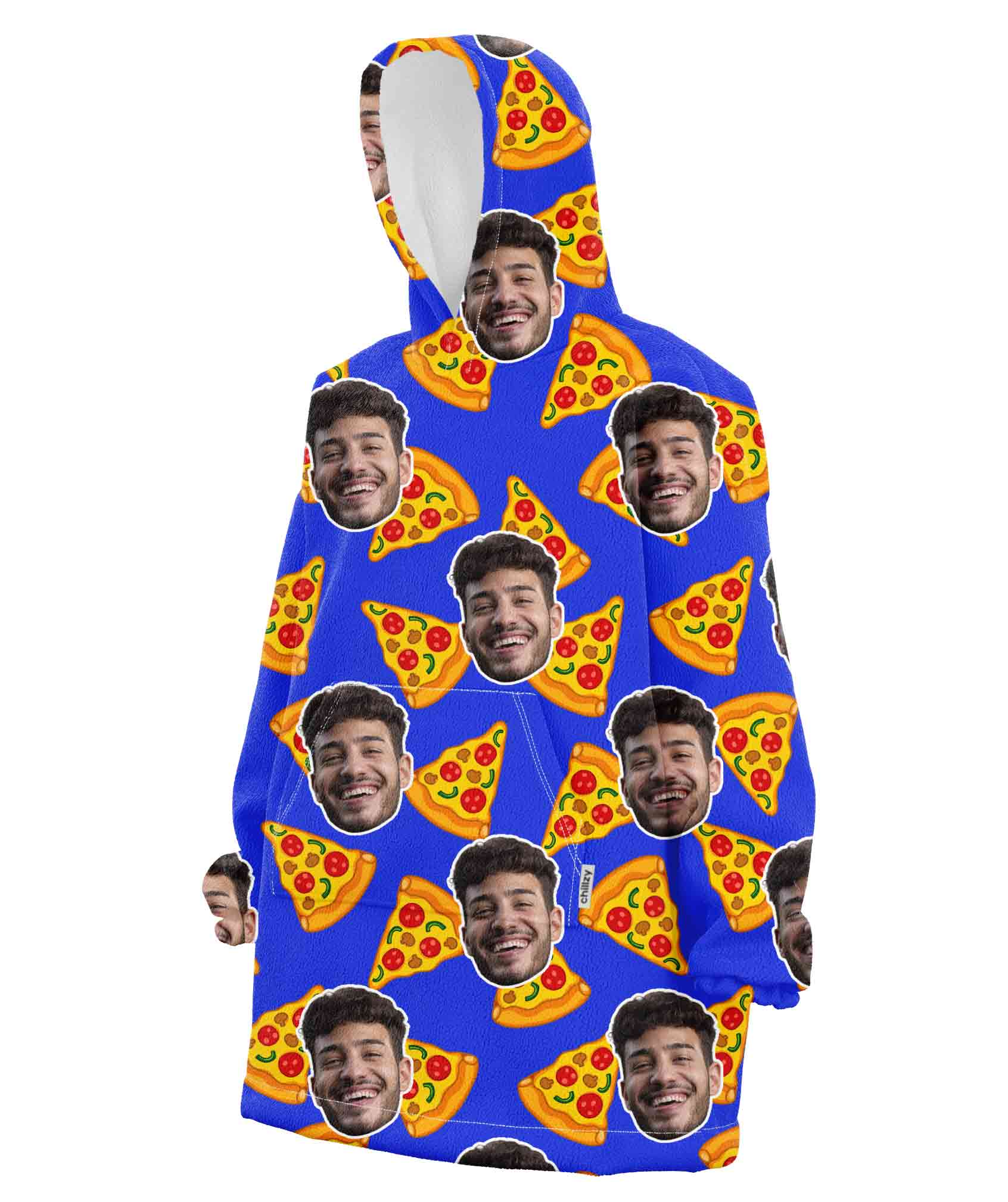 Your Face Pizza Personalised Hoodie Blanket