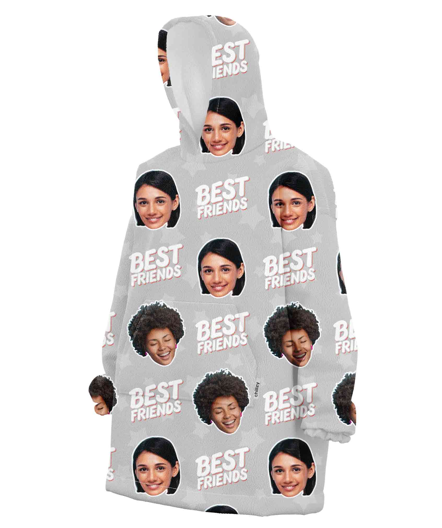 Best Friends Star Pattern Personalised Hoodie Blanket