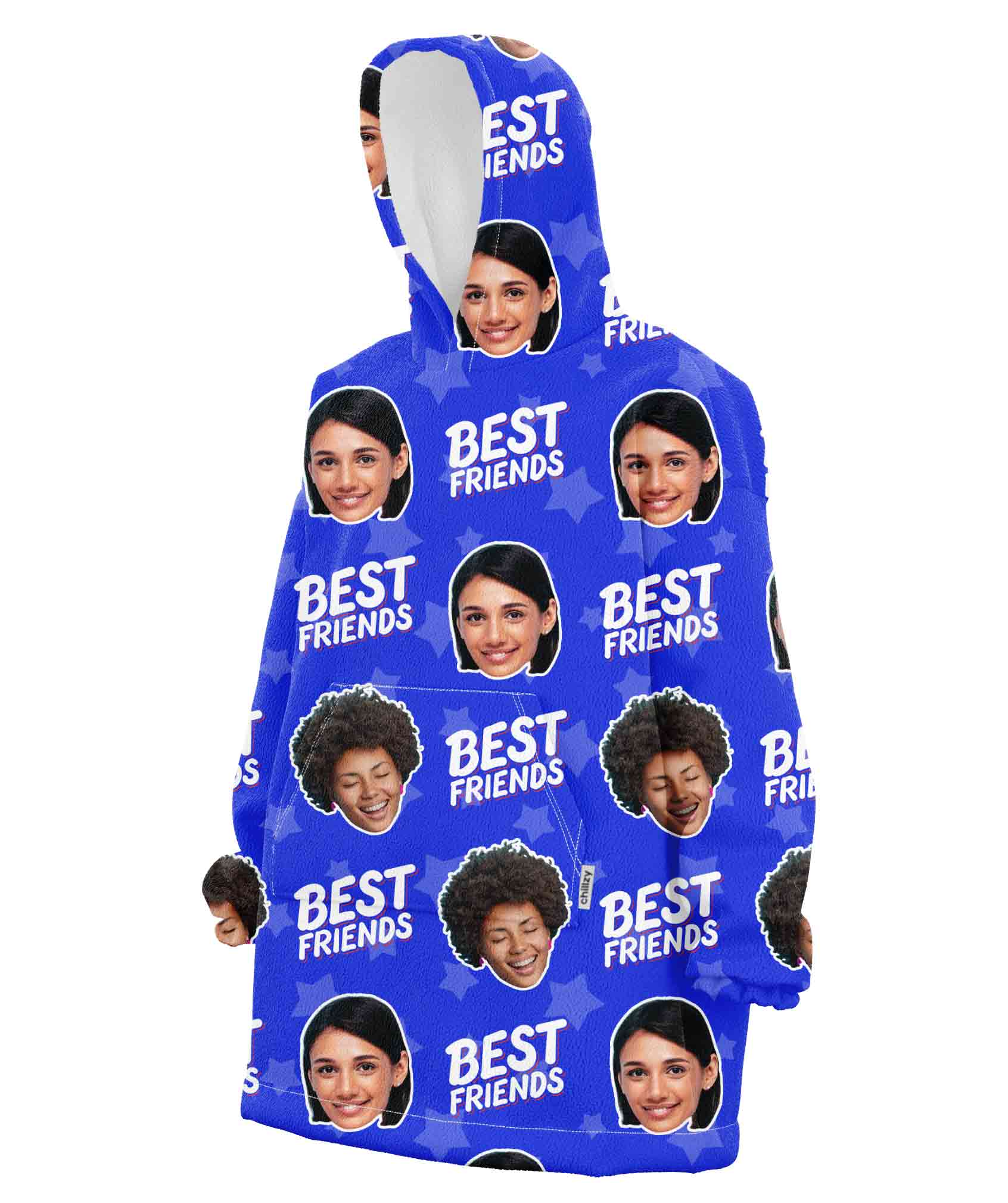 Best Friends Star Pattern Personalised Hoodie Blanket