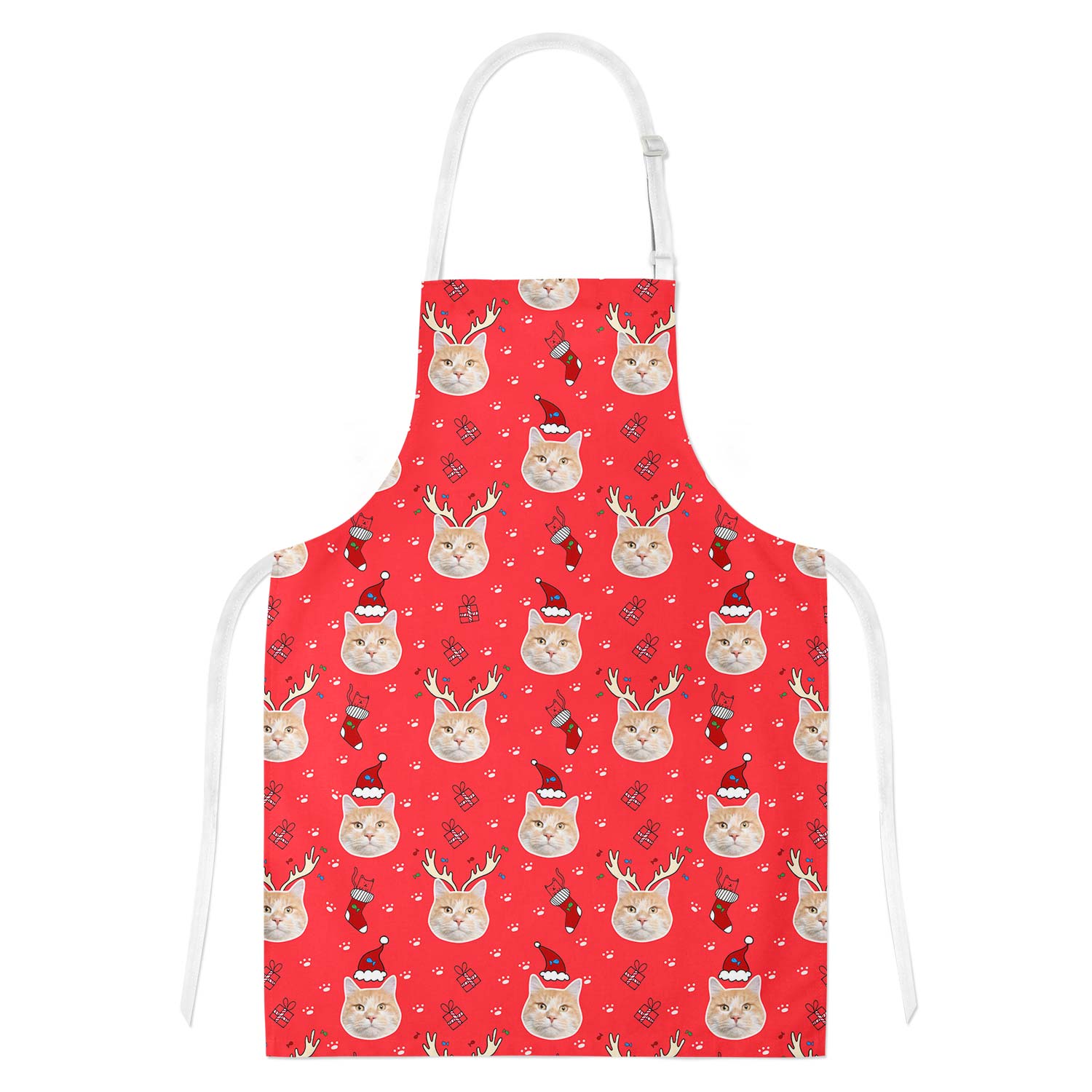 Christmas Cat Personalised Apron