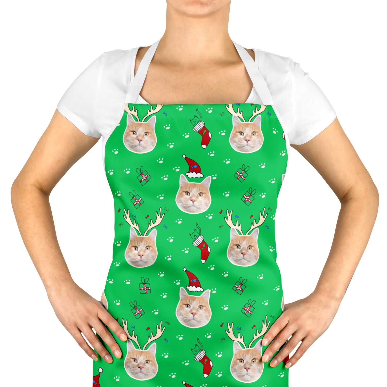 Christmas Cat Personalised Apron